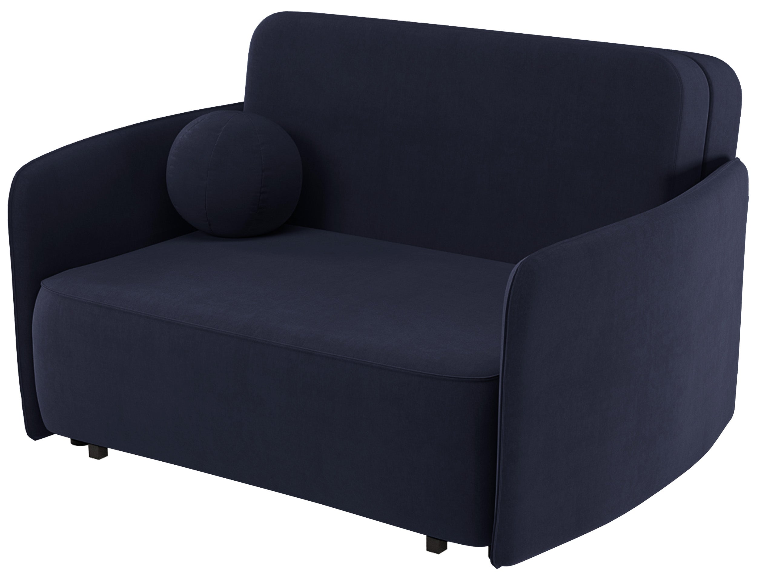 Ausziehbares Zweisitzer-Sofa Paxi 145 cm mit Stauraum, marineblauer Chenille-Stoff