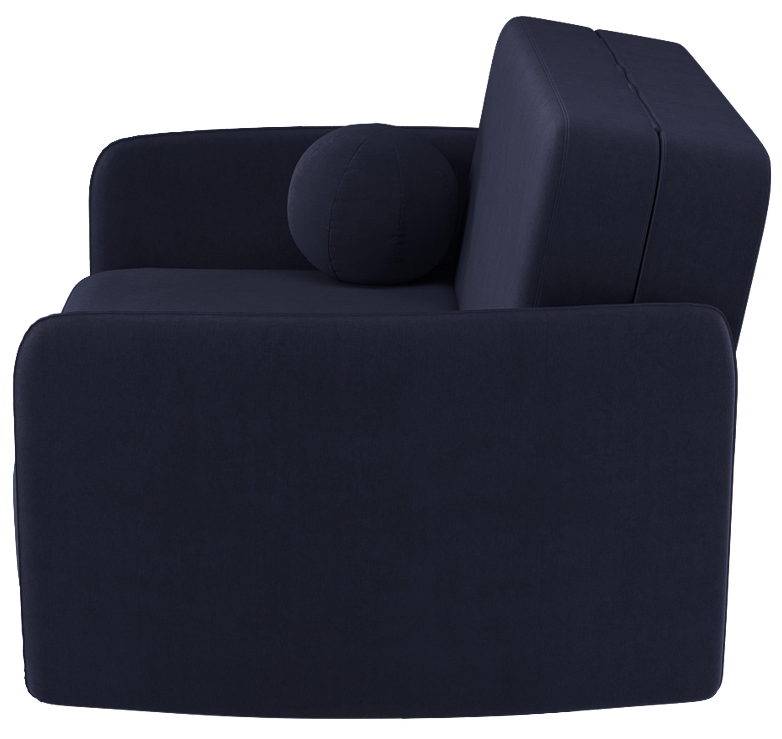 Ausziehbares Zweisitzer-Sofa Paxi 145 cm mit Stauraum, marineblauer Chenille-Stoff