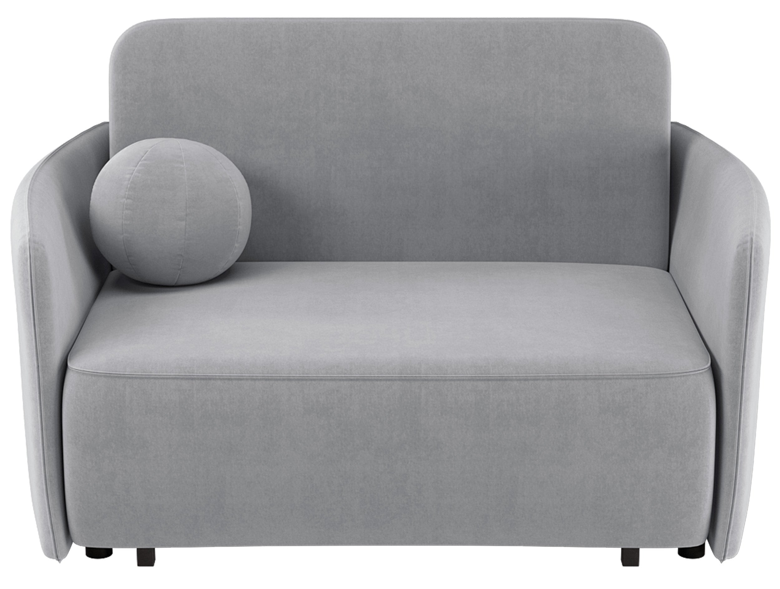 Ausziehbares Zweisitzer-Sofa Paxi 145 cm mit Stauraum, hellgrauer Chenille-Bezug
