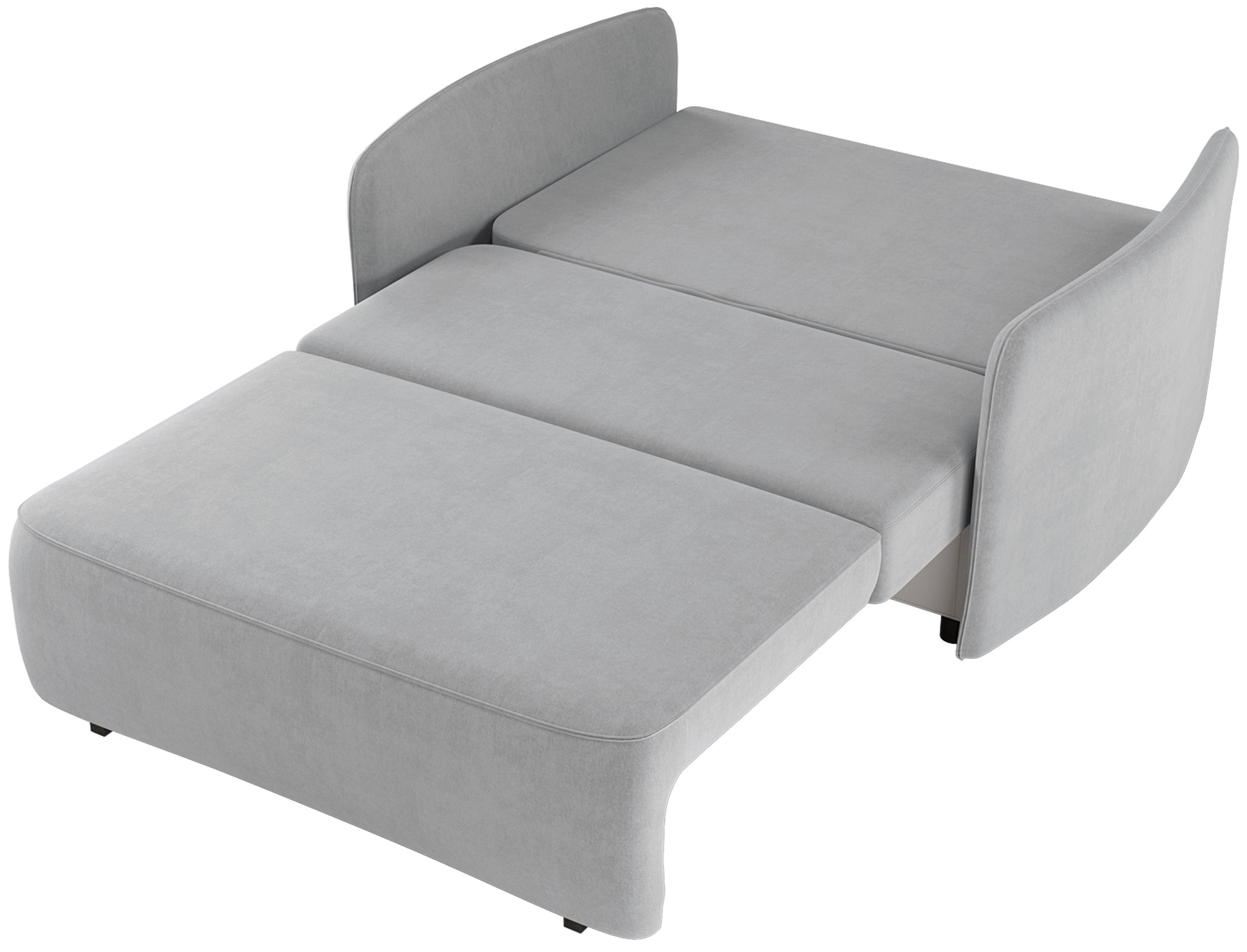 Ausziehbares Zweisitzer-Sofa Paxi 145 cm mit Stauraum, hellgrauer Chenille-Bezug