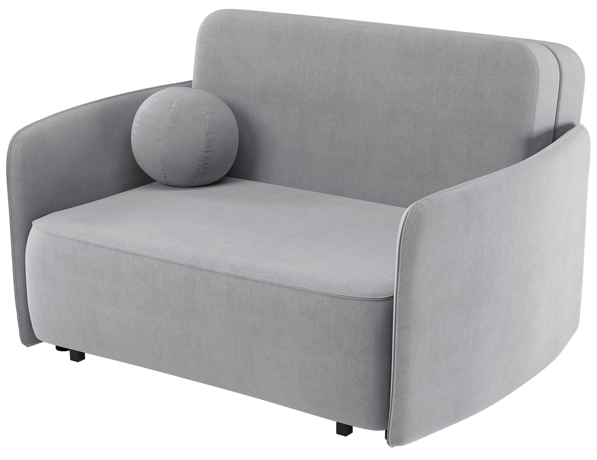 Ausziehbares Zweisitzer-Sofa Paxi 145 cm mit Stauraum, hellgrauer Chenille-Bezug
