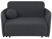 Ausziehbares Zweisitzer-Sofa Paxi 145 cm mit Stauraum, dunkelgrauer Chenille-Bezug