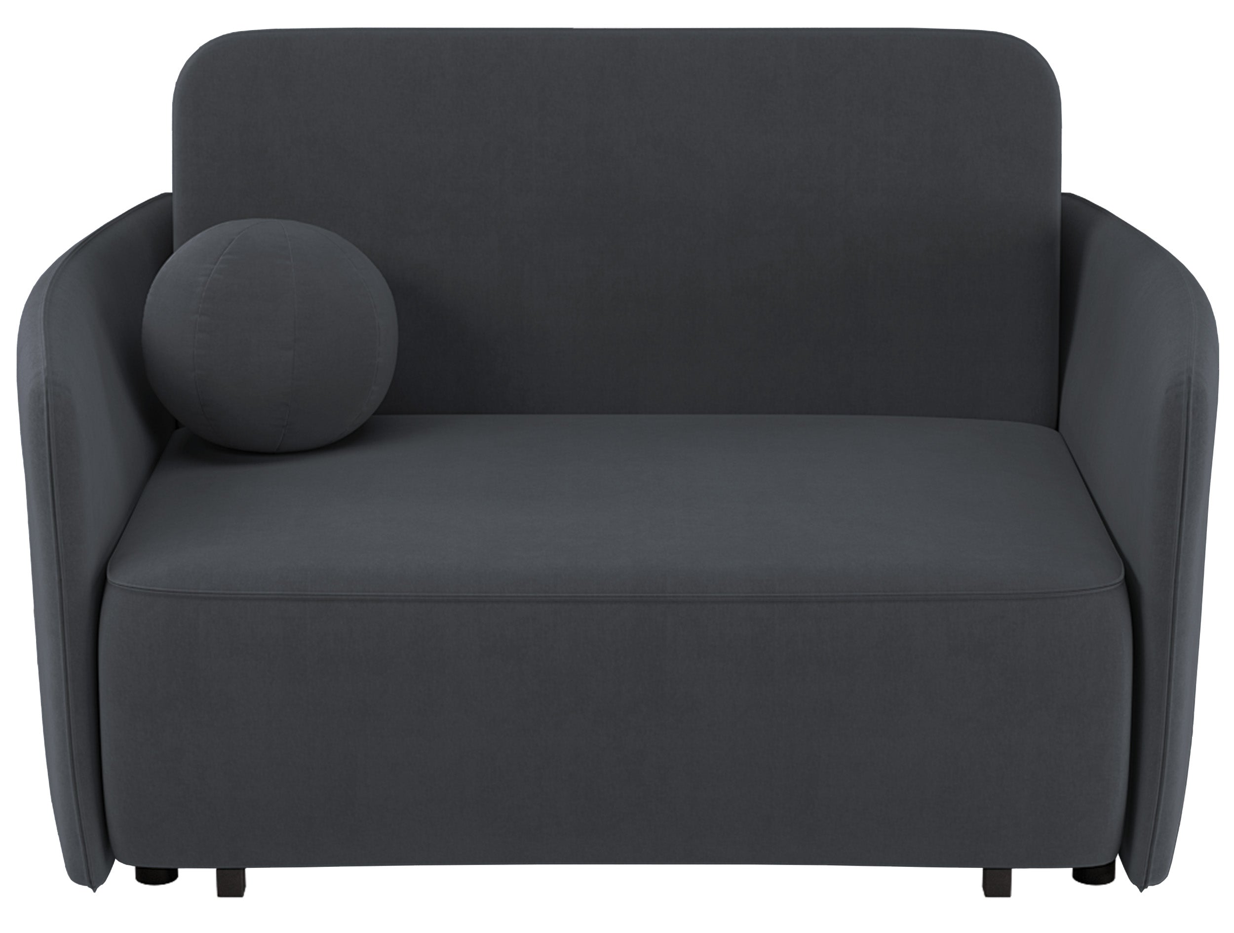 Ausziehbares Zweisitzer-Sofa Paxi 145 cm mit Stauraum, dunkelgrauer Chenille-Bezug