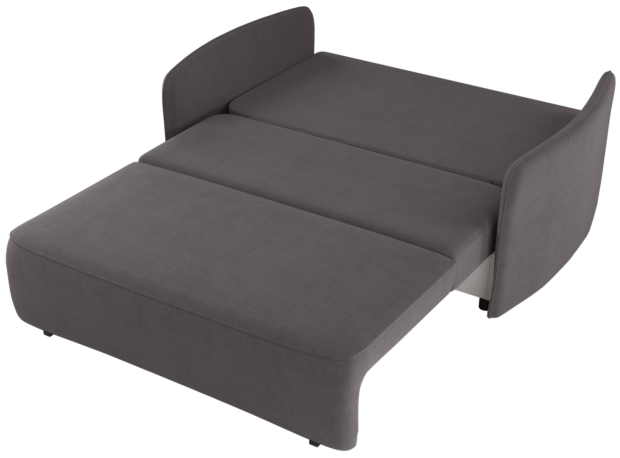 Ausziehbares 2-Personen-Sofa Paxi 165 cm mit Stauraum, grau-braunes Chenille