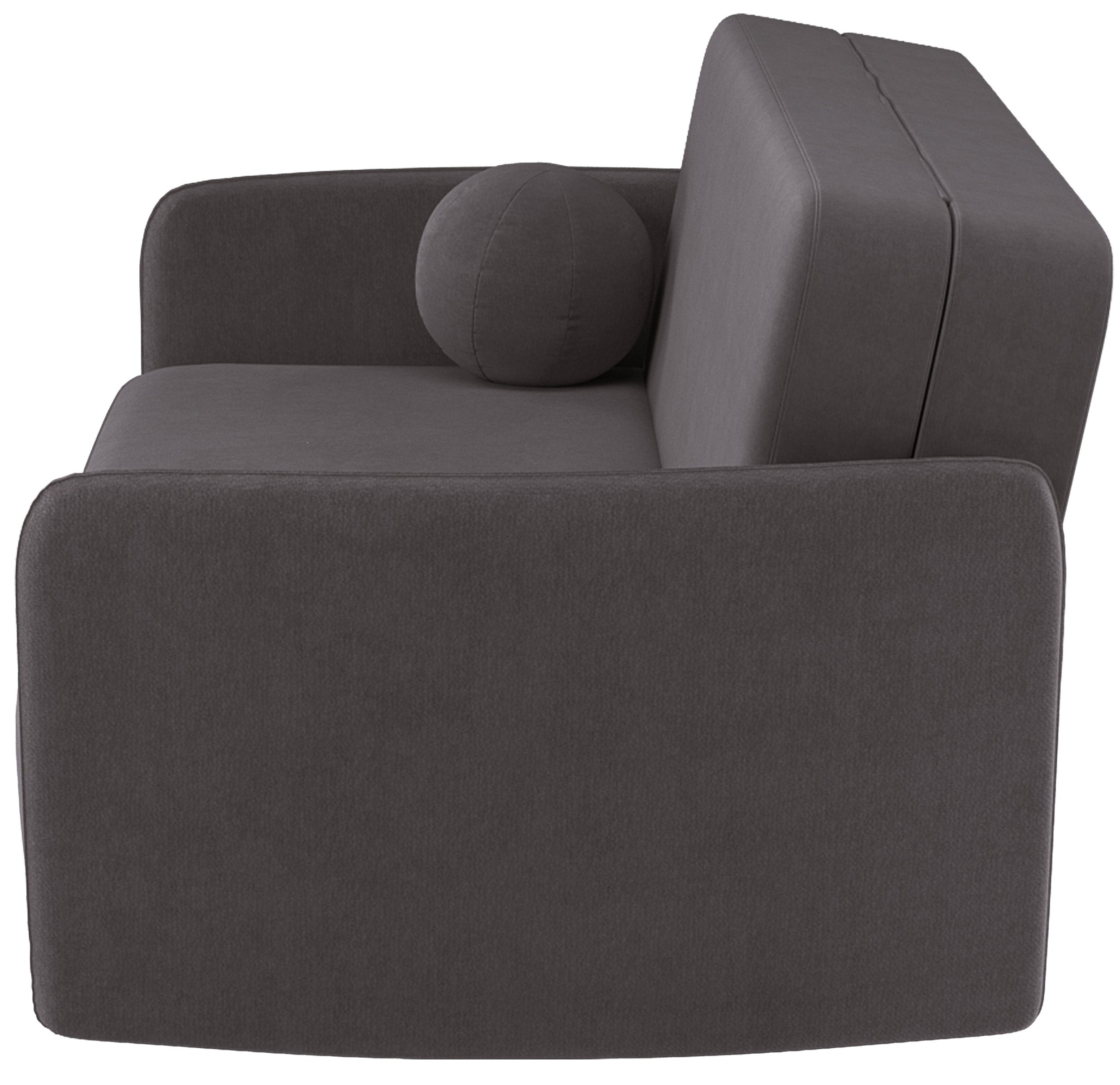 Ausziehbares 2-Personen-Sofa Paxi 165 cm mit Stauraum, grau-braunes Chenille