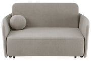 Ausziehbares Zweisitzer-Sofa Paxi 165 cm mit Stauraum, hellbeiger Chenille-Bezug