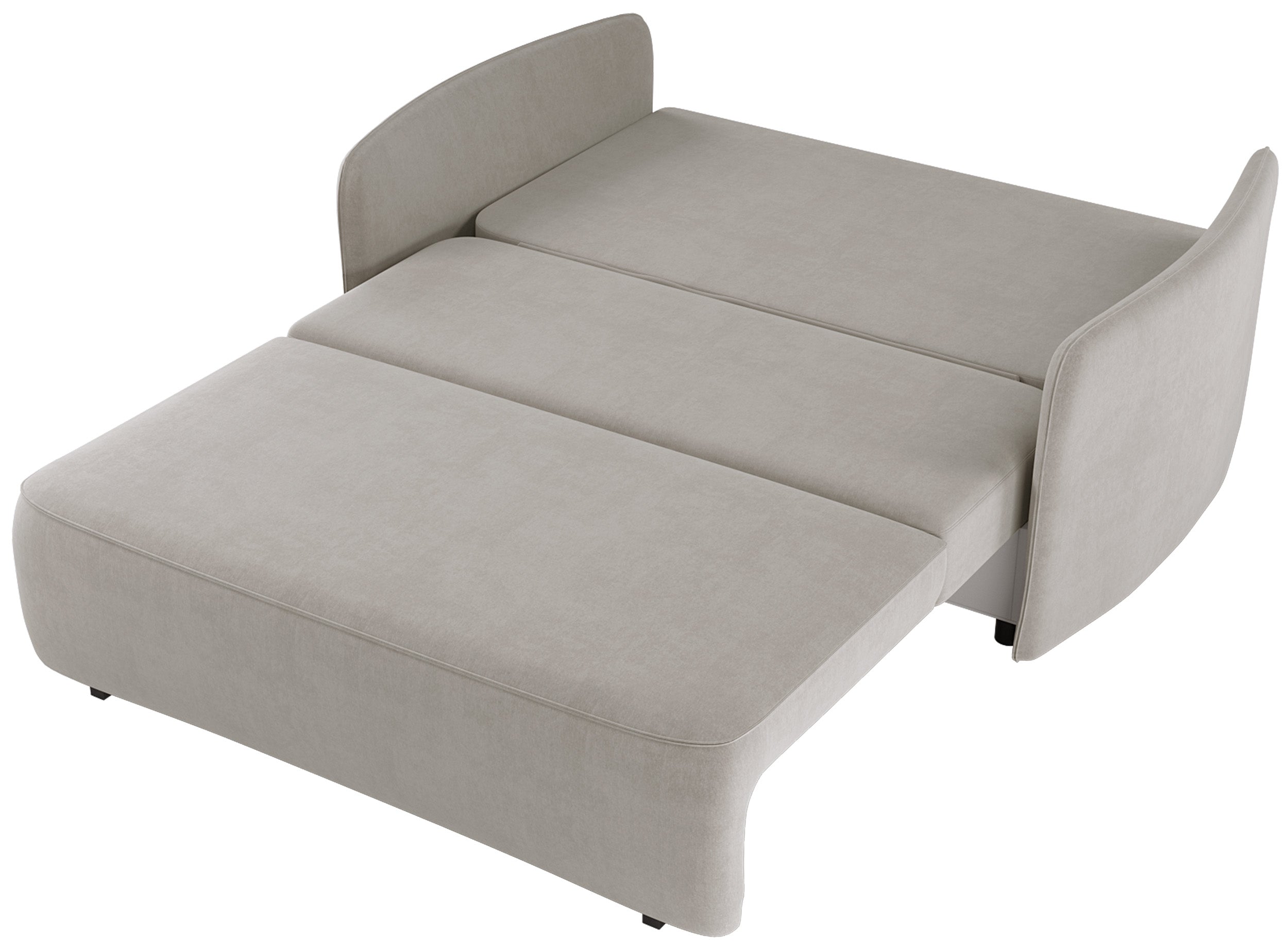 Ausziehbares Zweisitzer-Sofa Paxi 165 cm mit Stauraum, hellbeiger Chenille-Bezug