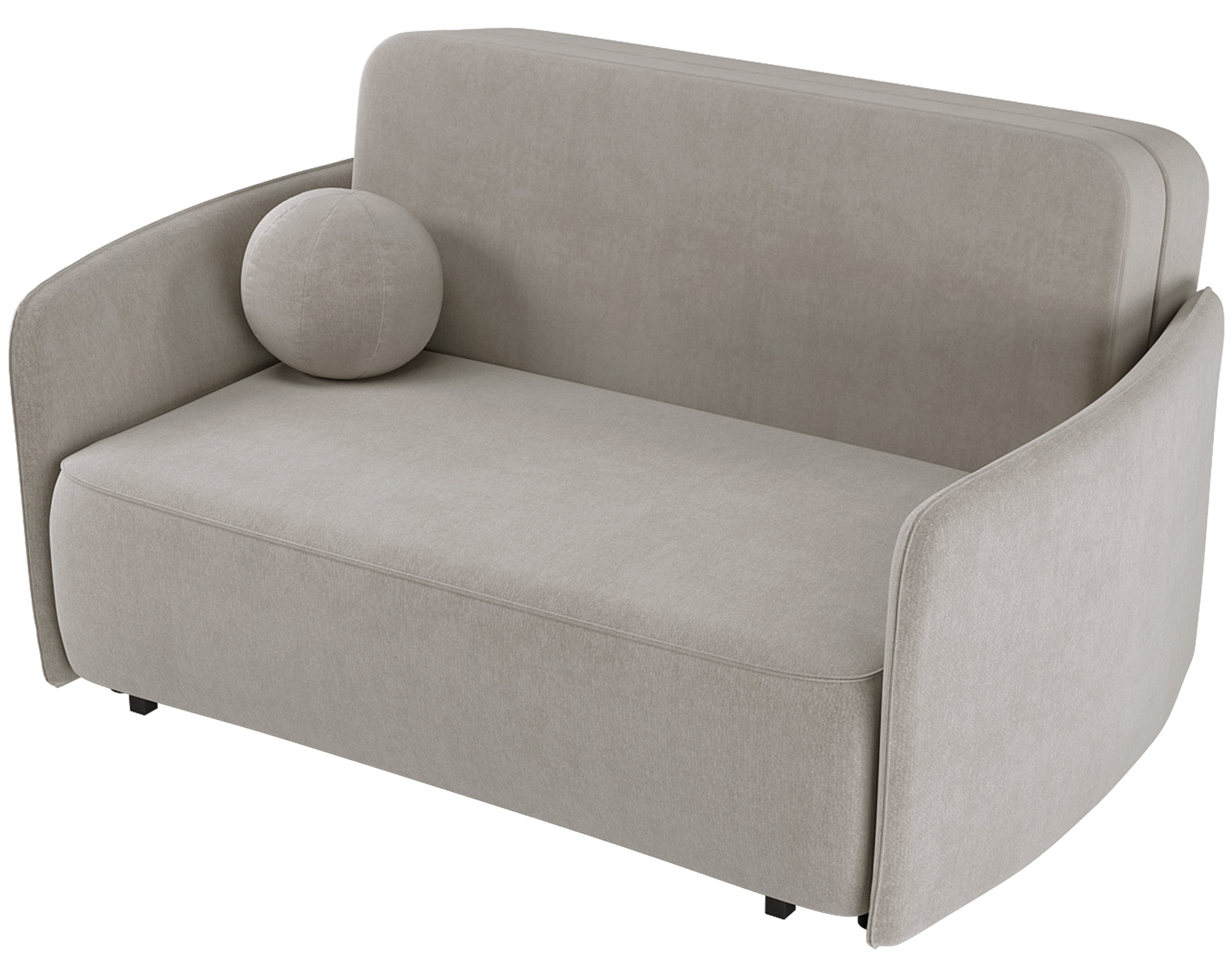 Ausziehbares Zweisitzer-Sofa Paxi 165 cm mit Stauraum, hellbeiger Chenille-Bezug