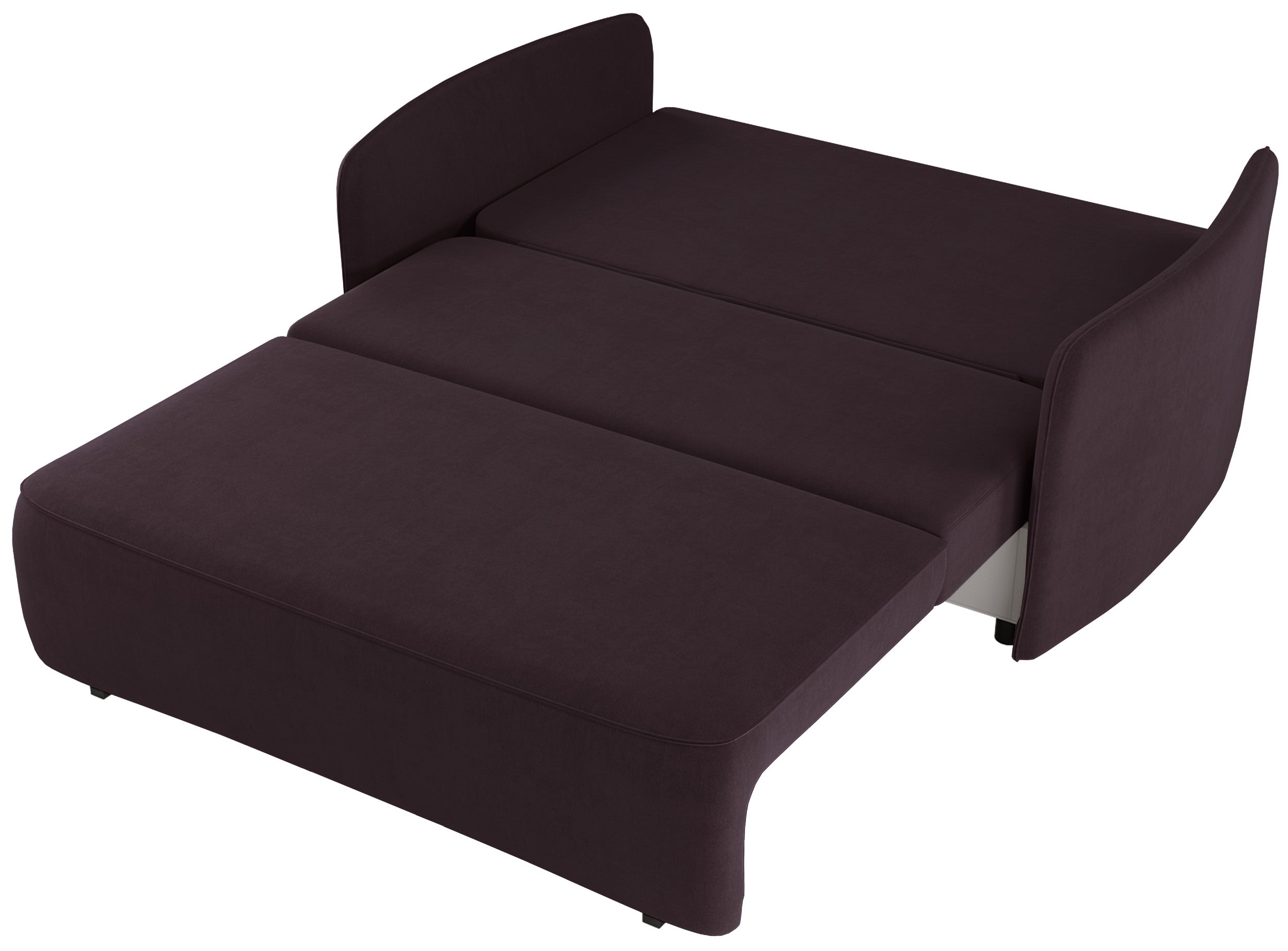 Ausziehbares Zweisitzer-Sofa Paxi 165 cm mit Stauraum, Pflaumenfarbener Chenillestoff