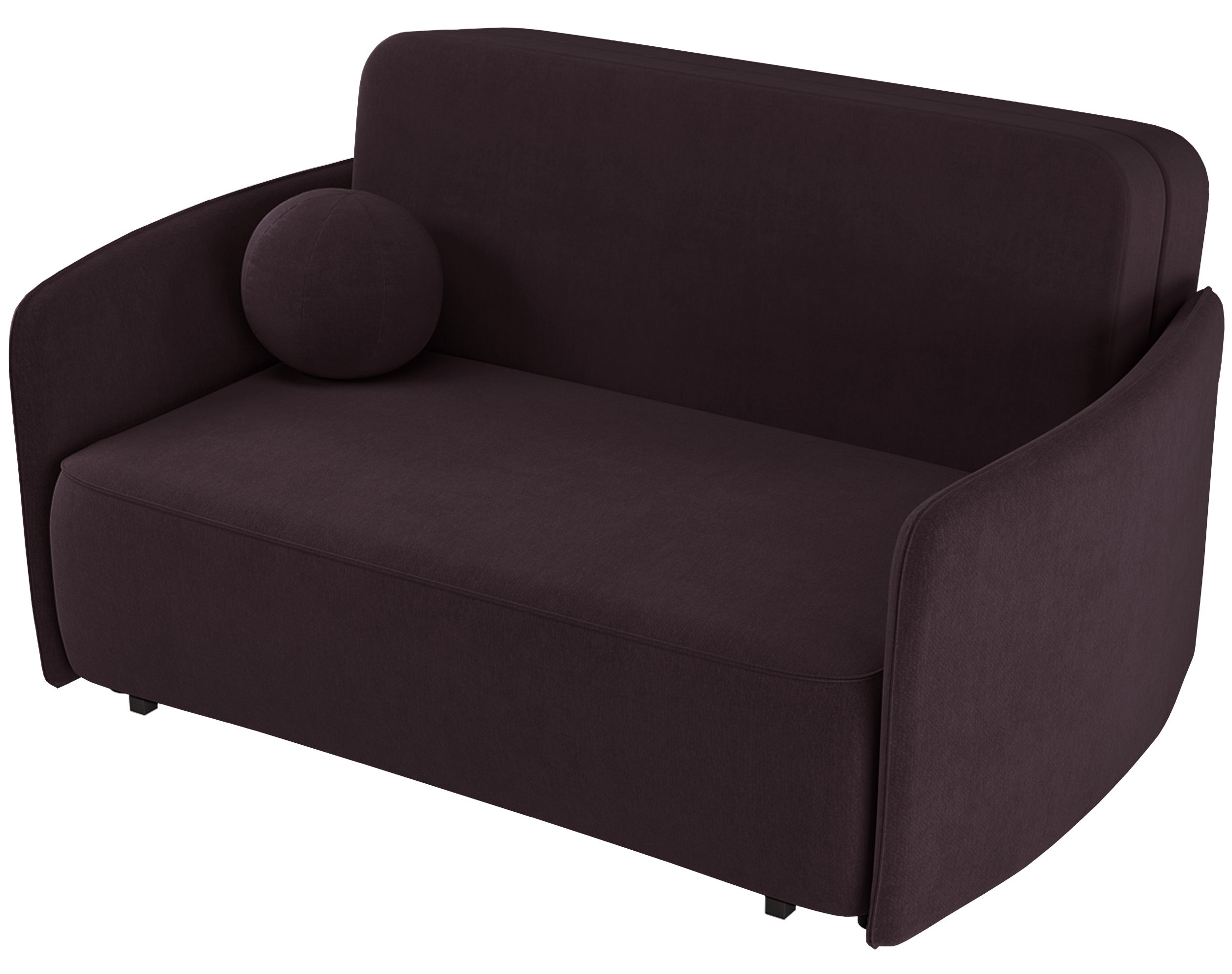 Ausziehbares Zweisitzer-Sofa Paxi 165 cm mit Stauraum, Pflaumenfarbener Chenillestoff