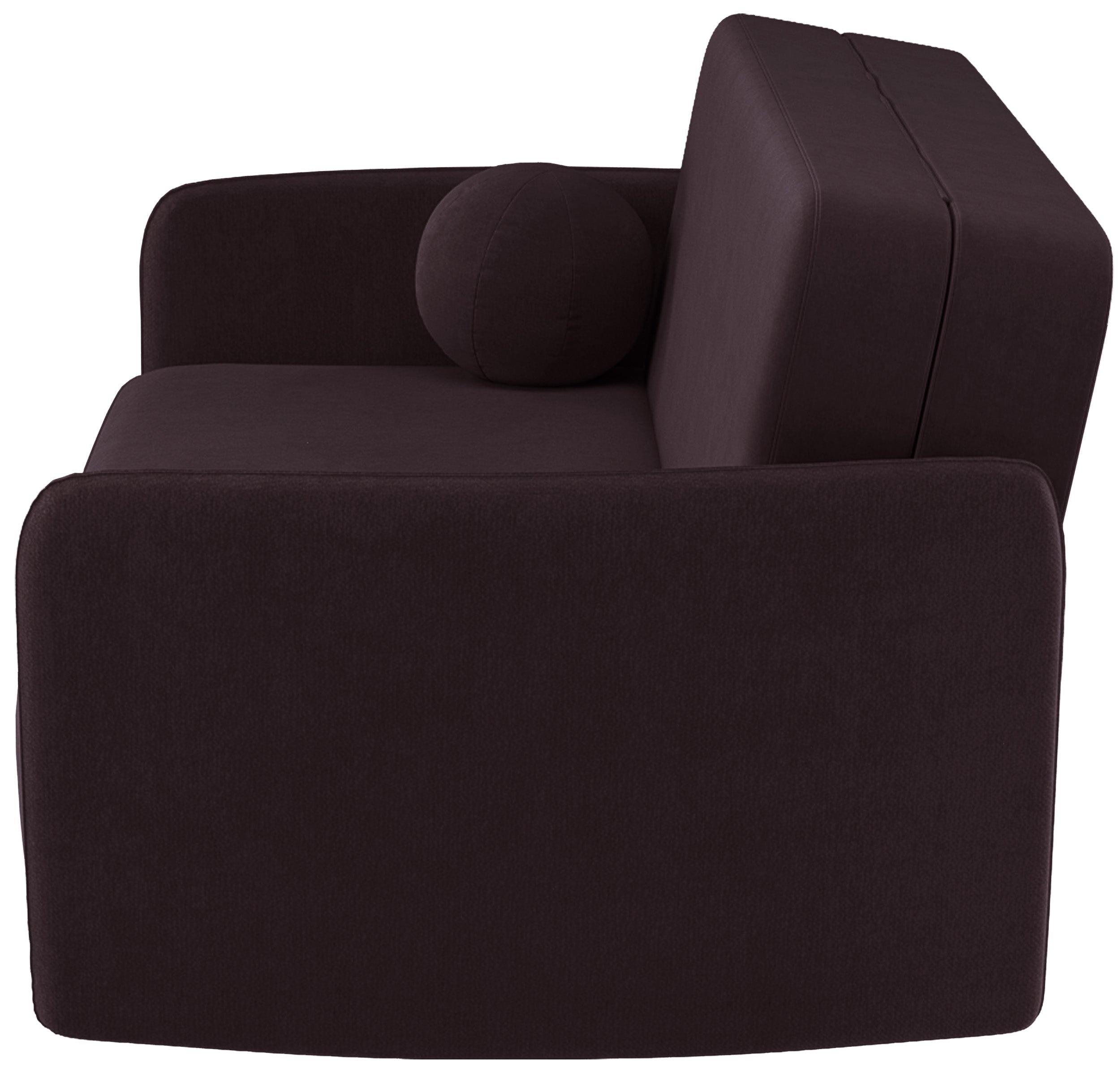 Ausziehbares Zweisitzer-Sofa Paxi 165 cm mit Stauraum, Pflaumenfarbener Chenillestoff
