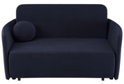 Ausziehbares Zweisitzer-Sofa Paxi 165 cm mit Stauraum, marineblauer Chenille-Stoff