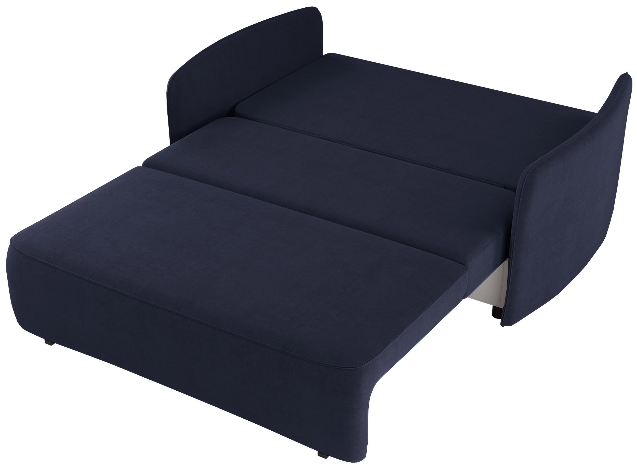 Ausziehbares Zweisitzer-Sofa Paxi 165 cm mit Stauraum, marineblauer Chenille-Stoff