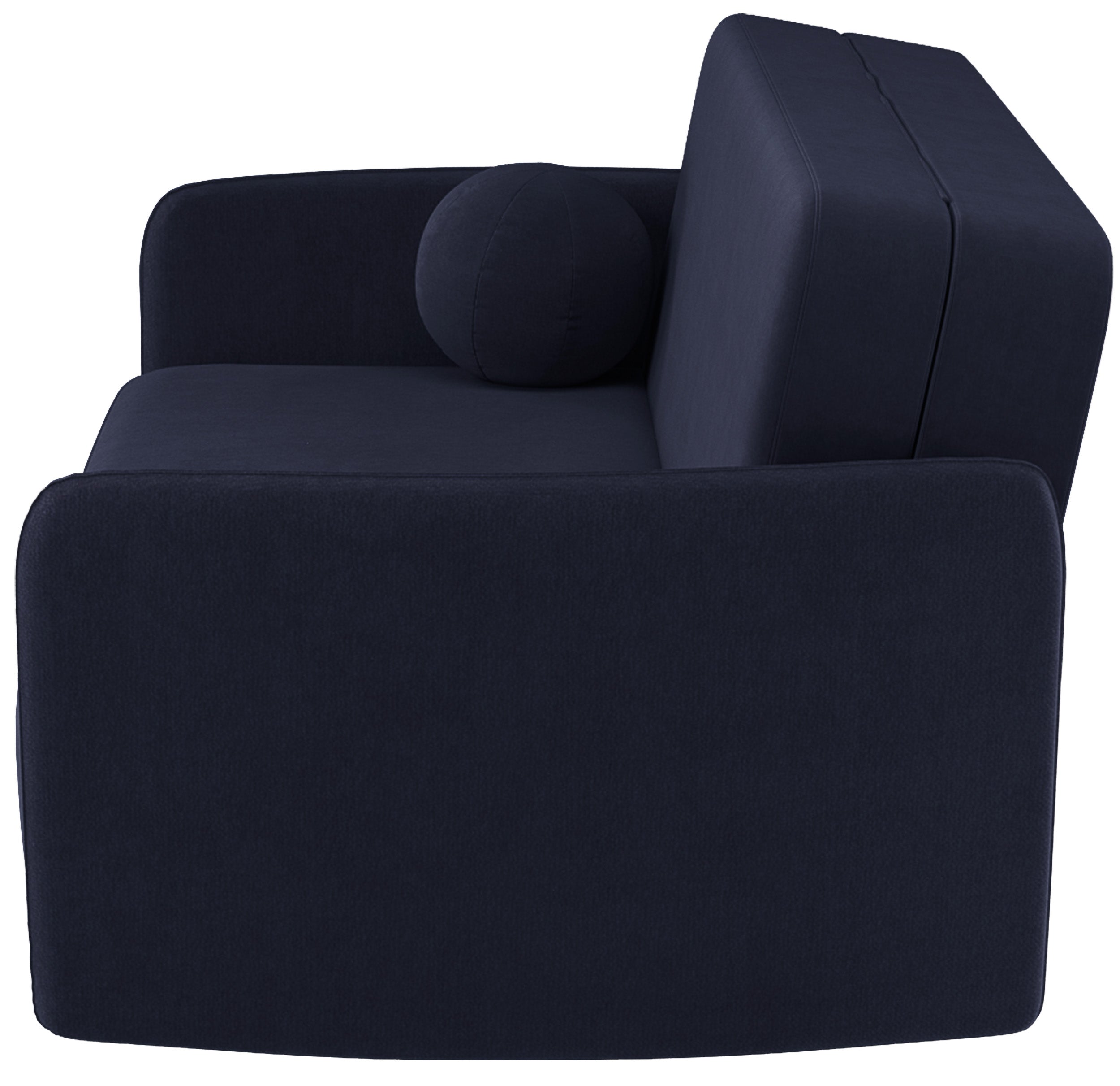 Ausziehbares Zweisitzer-Sofa Paxi 165 cm mit Stauraum, marineblauer Chenille-Stoff