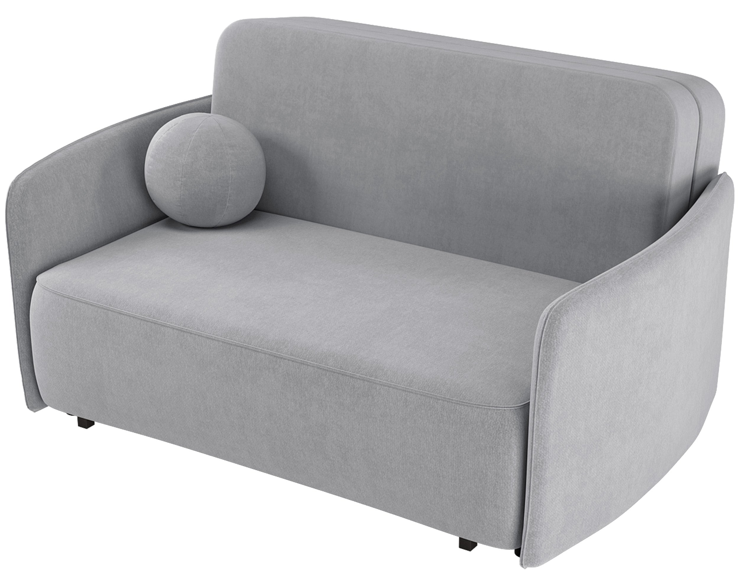 Ausziehbares Zweiersofa Paxi 165 cm mit Stauraum, hellgrauer Chenille-Bezug