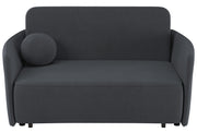 Zweisitziges Schlafsofa Paxi 165 cm mit Stauraum, dunkelgrauer Chenillebezug