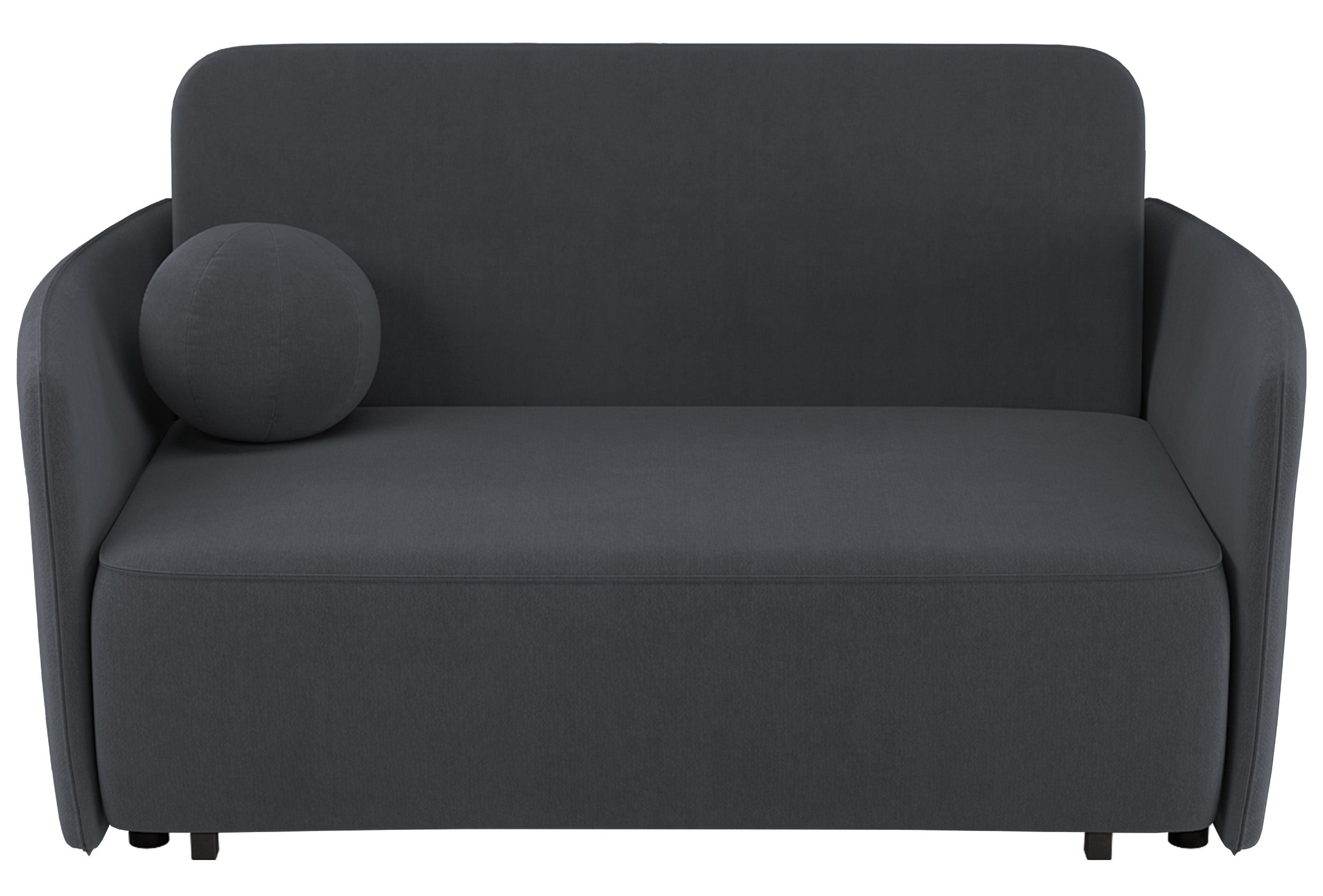Zweisitziges Schlafsofa Paxi 165 cm mit Stauraum, dunkelgrauer Chenillebezug