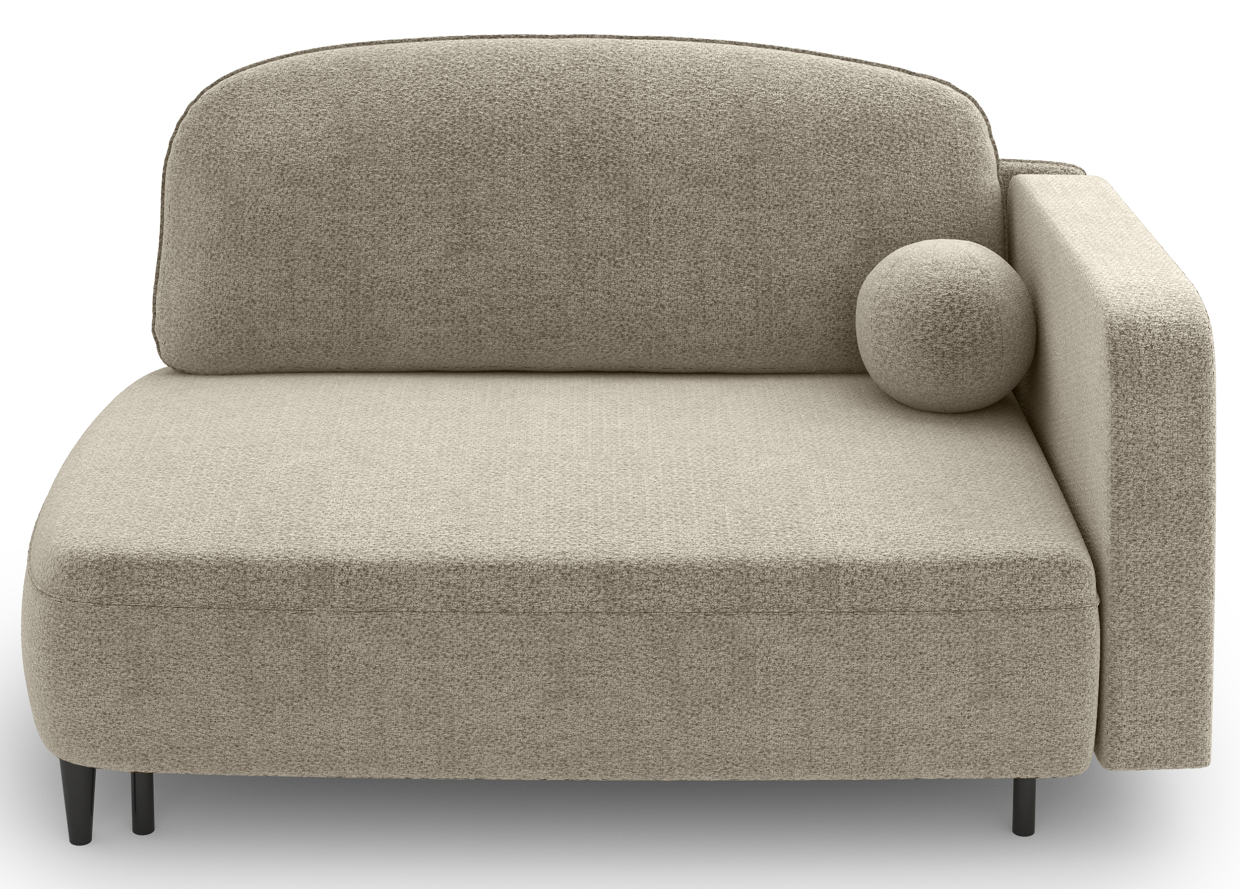 Ausziehbare Liege Pinkio, linksseitig, mit Stauraum, beige Chenille