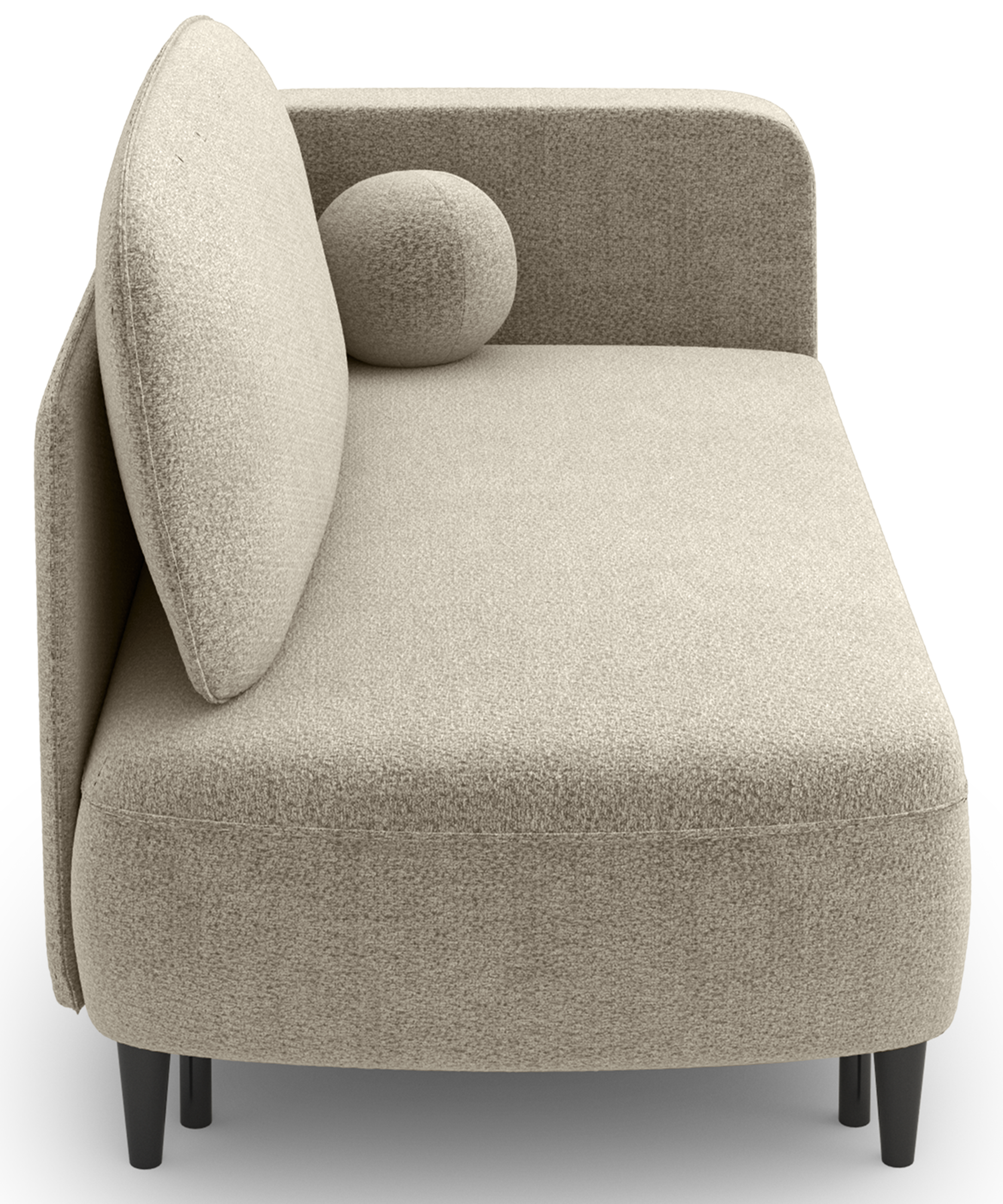Ausziehbare Liege Pinkio, linksseitig, mit Stauraum, beige Chenille