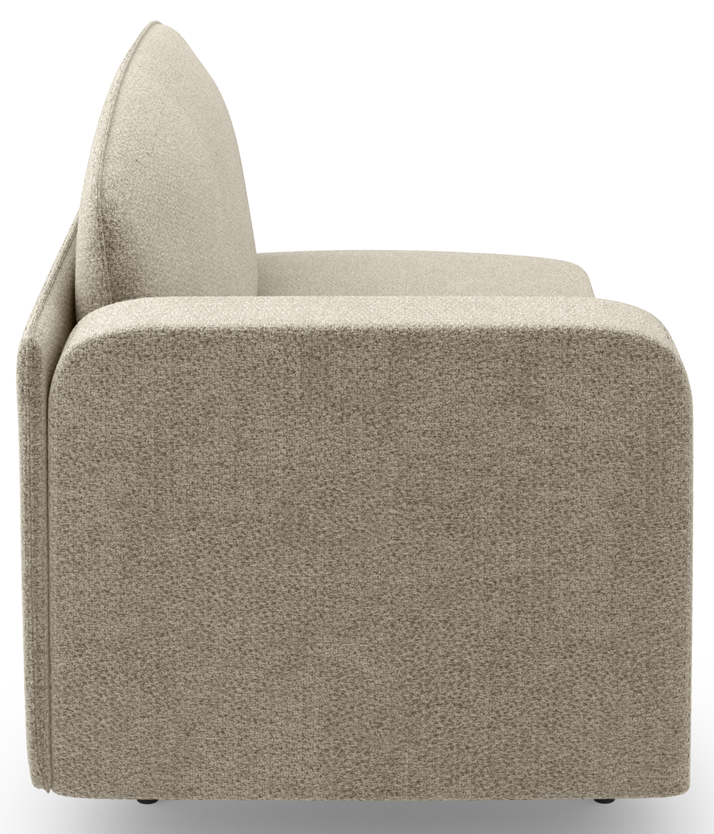 Ausziehbare Liege Pinkio rechtsseitig mit Stauraum, beige Chenille