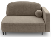 Ausziehbare Liege Pinkio linksseitig mit Stauraum, dunkelbeige Chenille