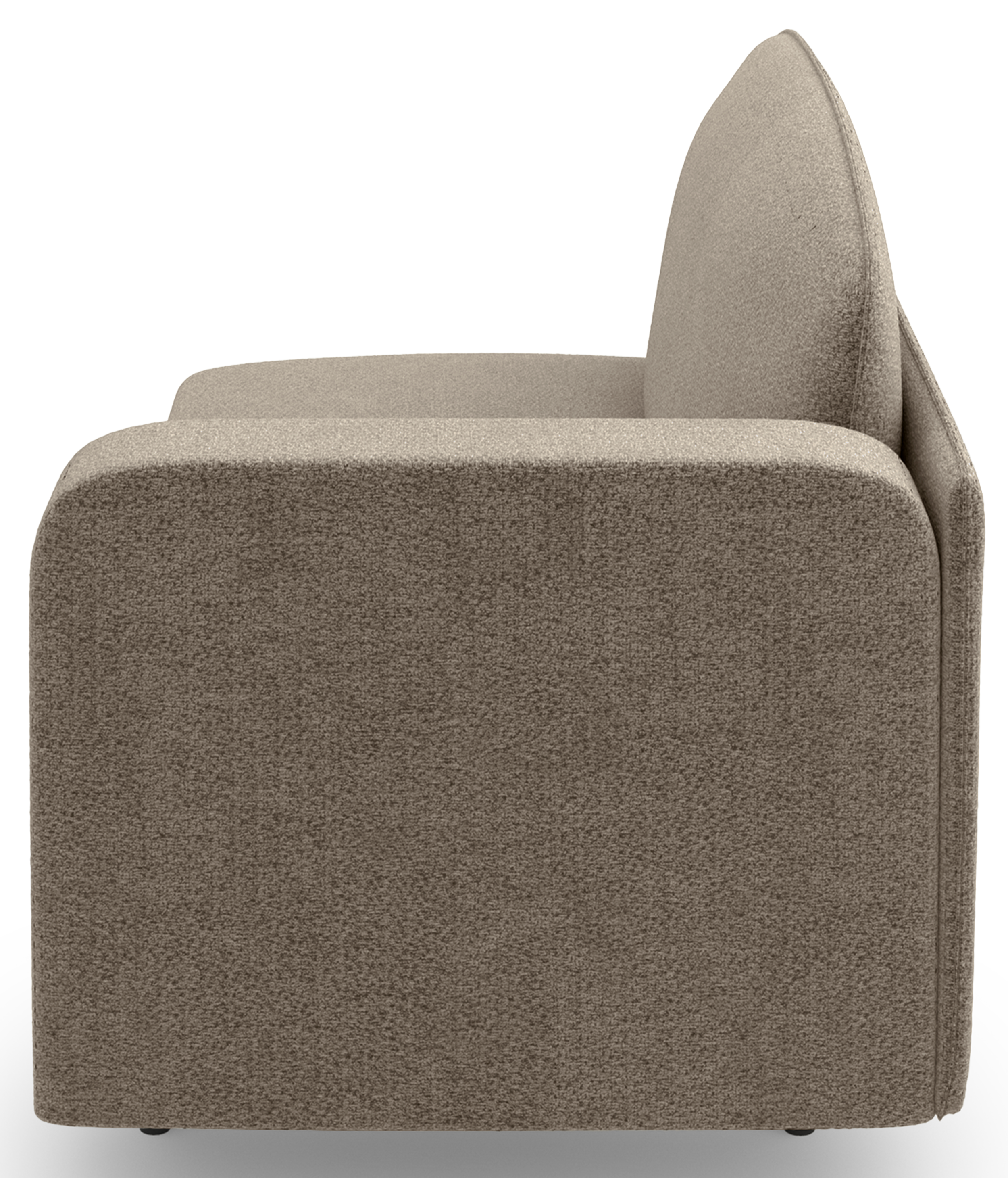Ausziehbare Liege Pinkio linksseitig mit Stauraum, dunkelbeige Chenille
