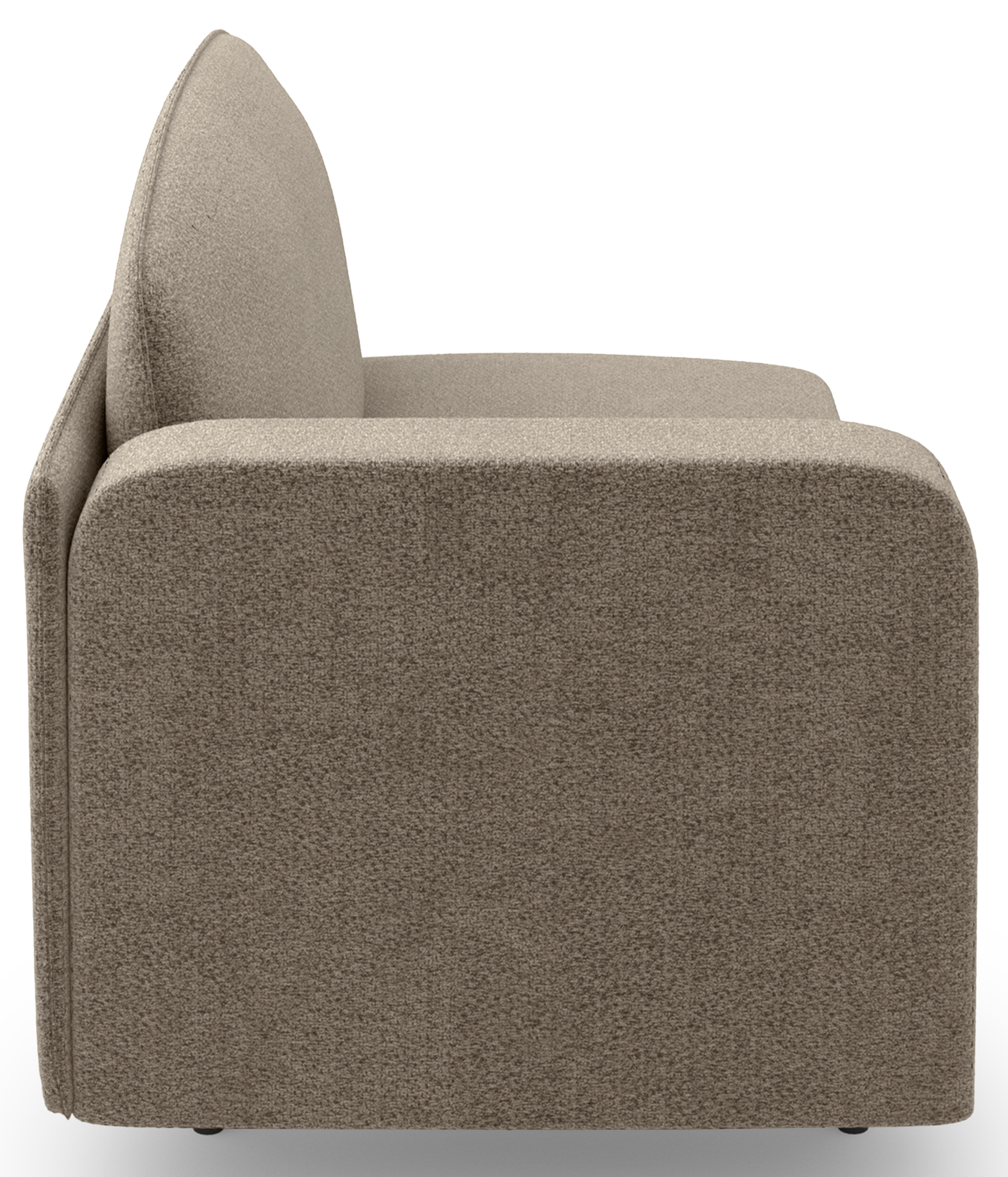 Ausziehbare Liege Pinkio, rechtsseitig, mit Stauraum, dunkelbeige Chenille