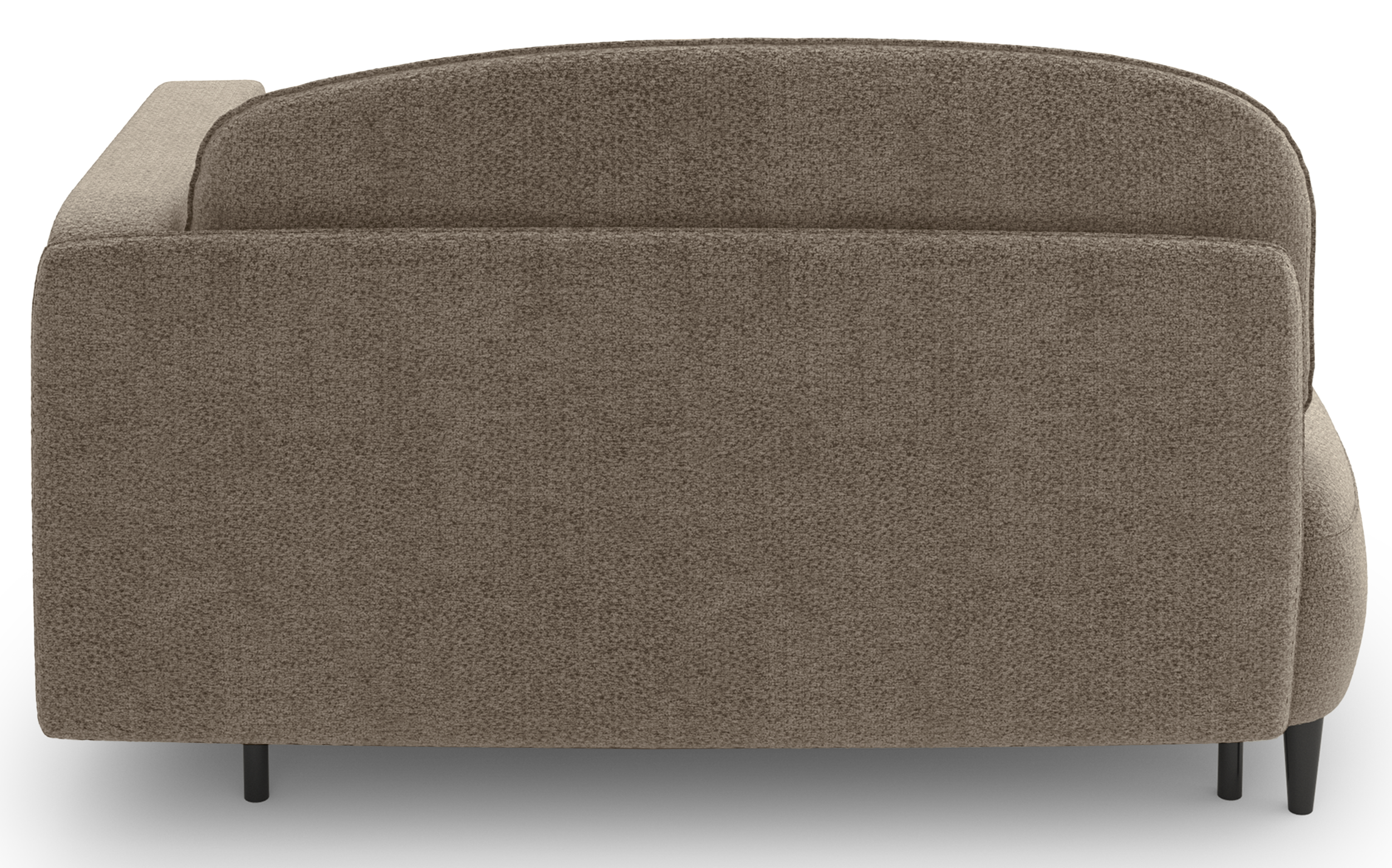 Ausziehbare Liege Pinkio linksseitig mit Stauraum, dunkelbeige Chenille