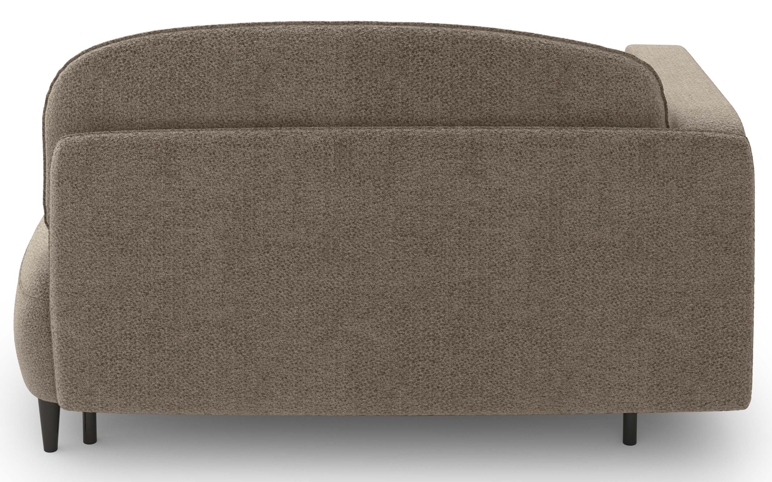 Ausziehbare Liege Pinkio, rechtsseitig, mit Stauraum, dunkelbeige Chenille