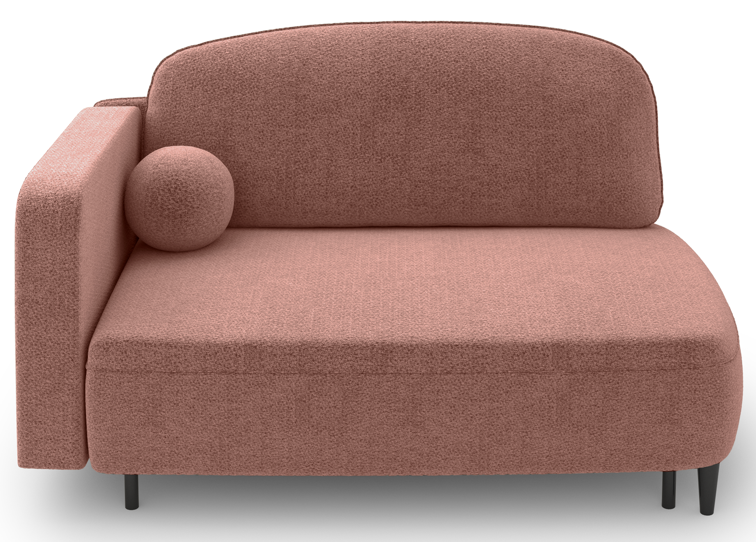 Pinkio rechtsseitige Klapp-Liege mit Stauraum, rosa Chenille