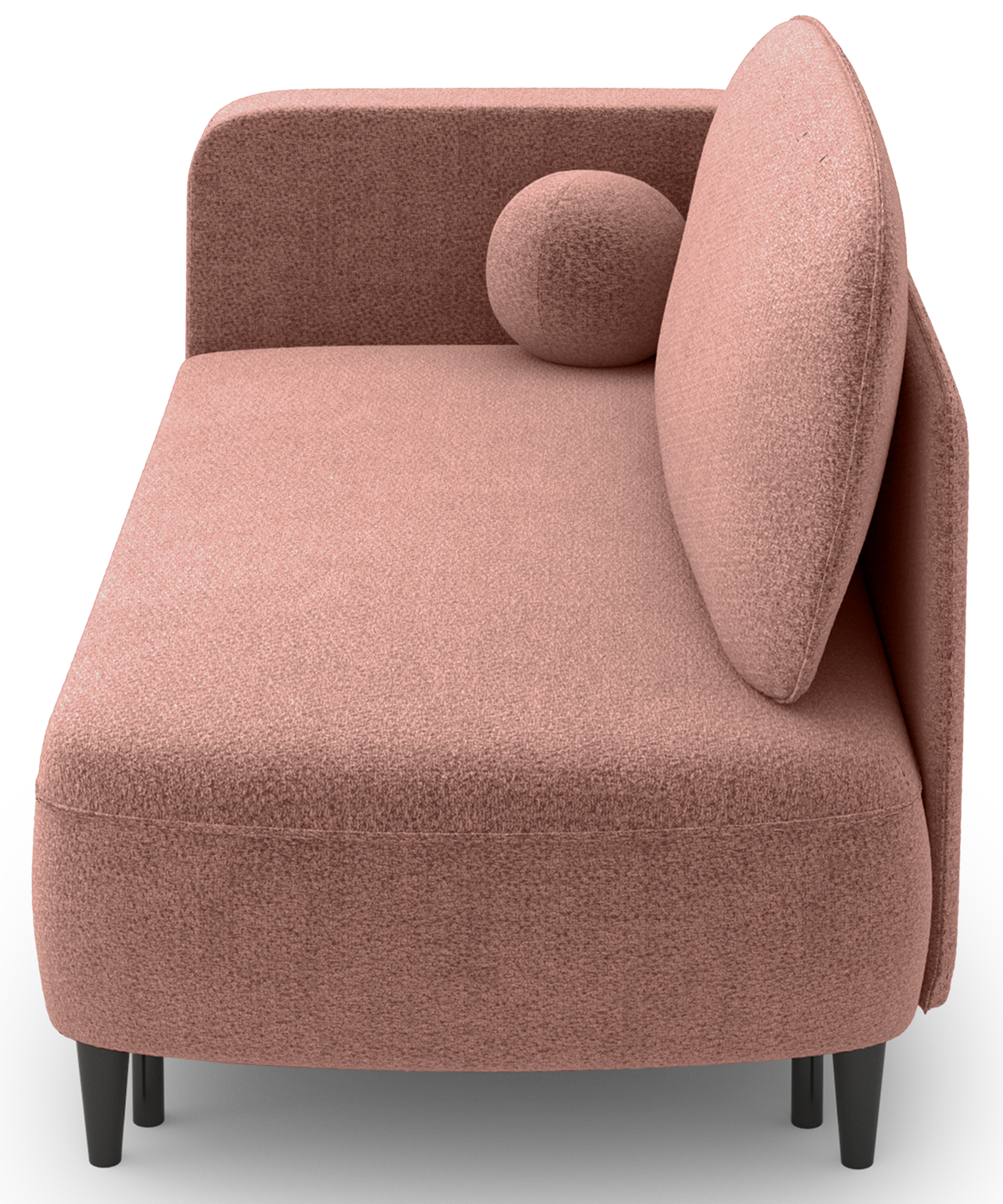 Pinkio rechtsseitige Klapp-Liege mit Stauraum, rosa Chenille