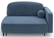 Ausziehbare Liege Pinkio linksseitig mit Stauraum, blaues Chenille