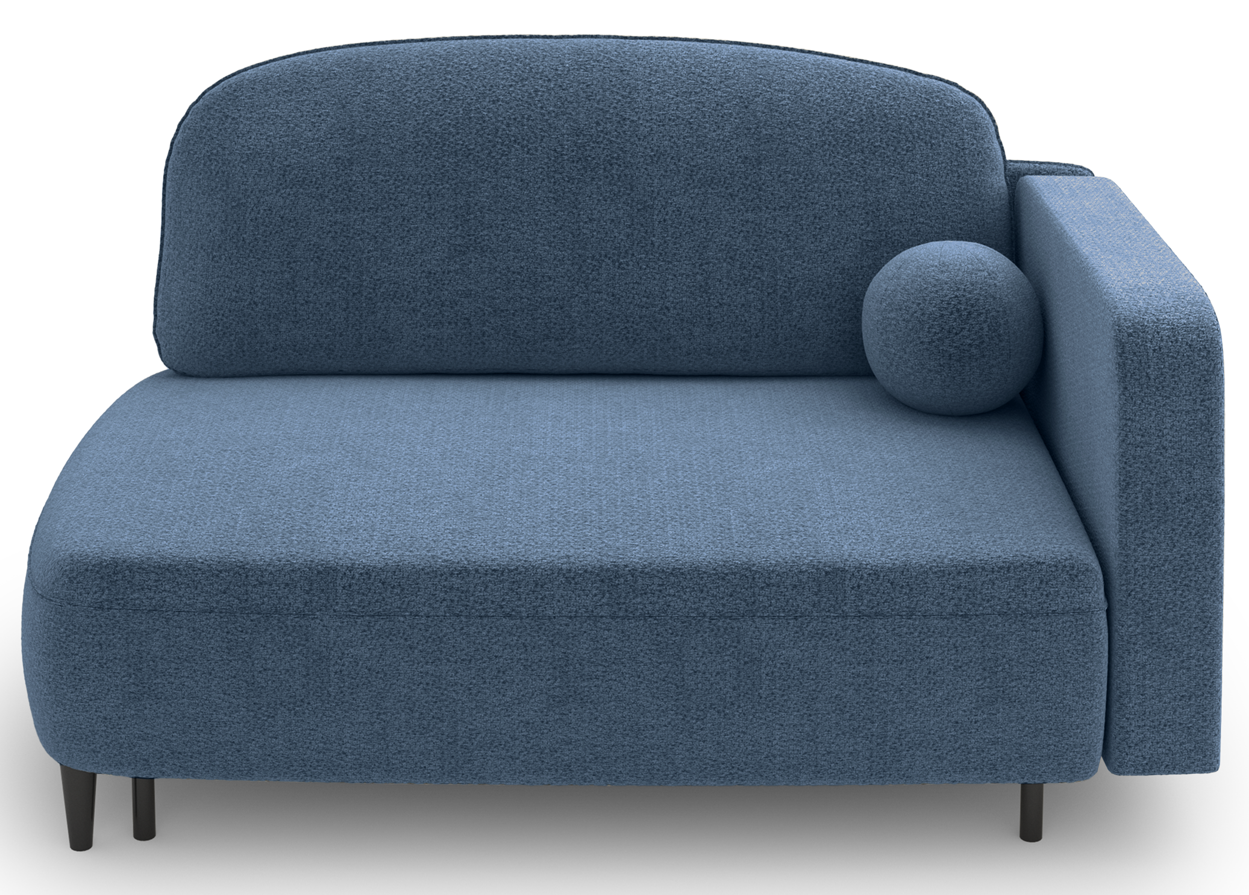 Ausziehbare Liege Pinkio linksseitig mit Stauraum, blaues Chenille