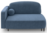 Rechtsseitiges ausklappbares Pinkio-Sofa mit Stauraum, blaues Chenille