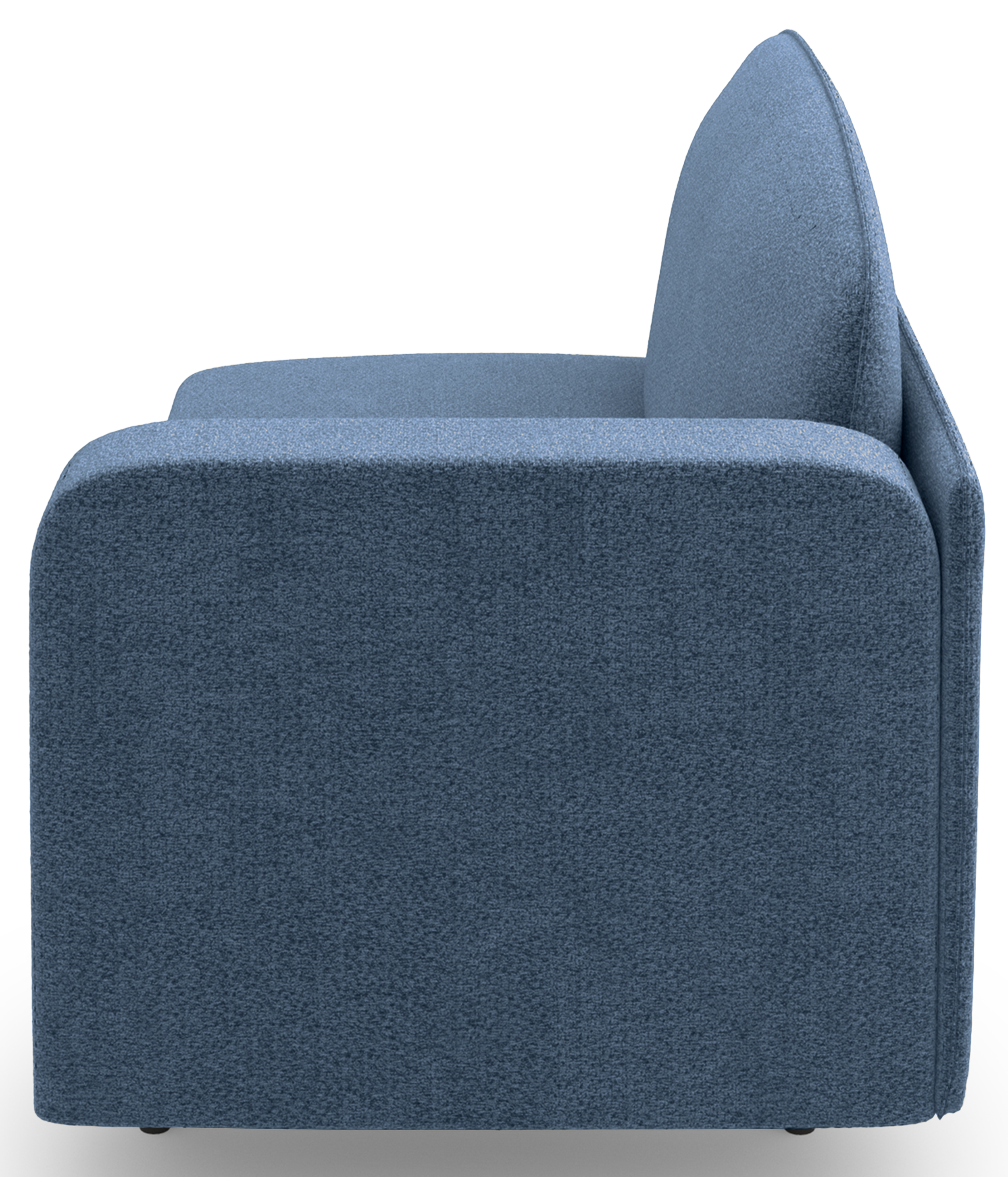 Ausziehbare Liege Pinkio linksseitig mit Stauraum, blaues Chenille