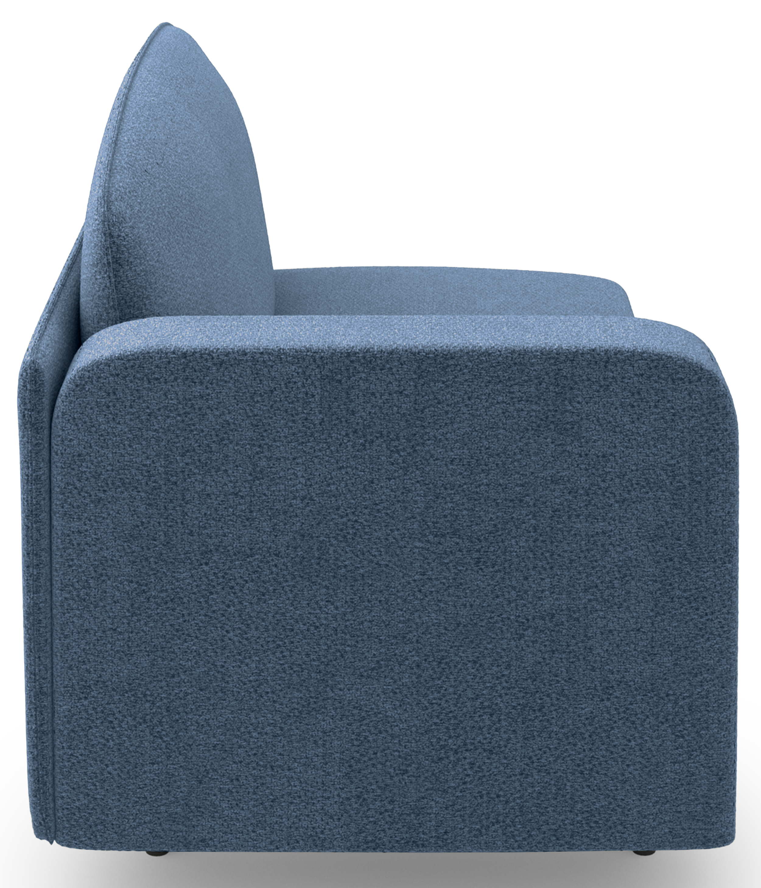 Rechtsseitiges ausklappbares Pinkio-Sofa mit Stauraum, blaues Chenille