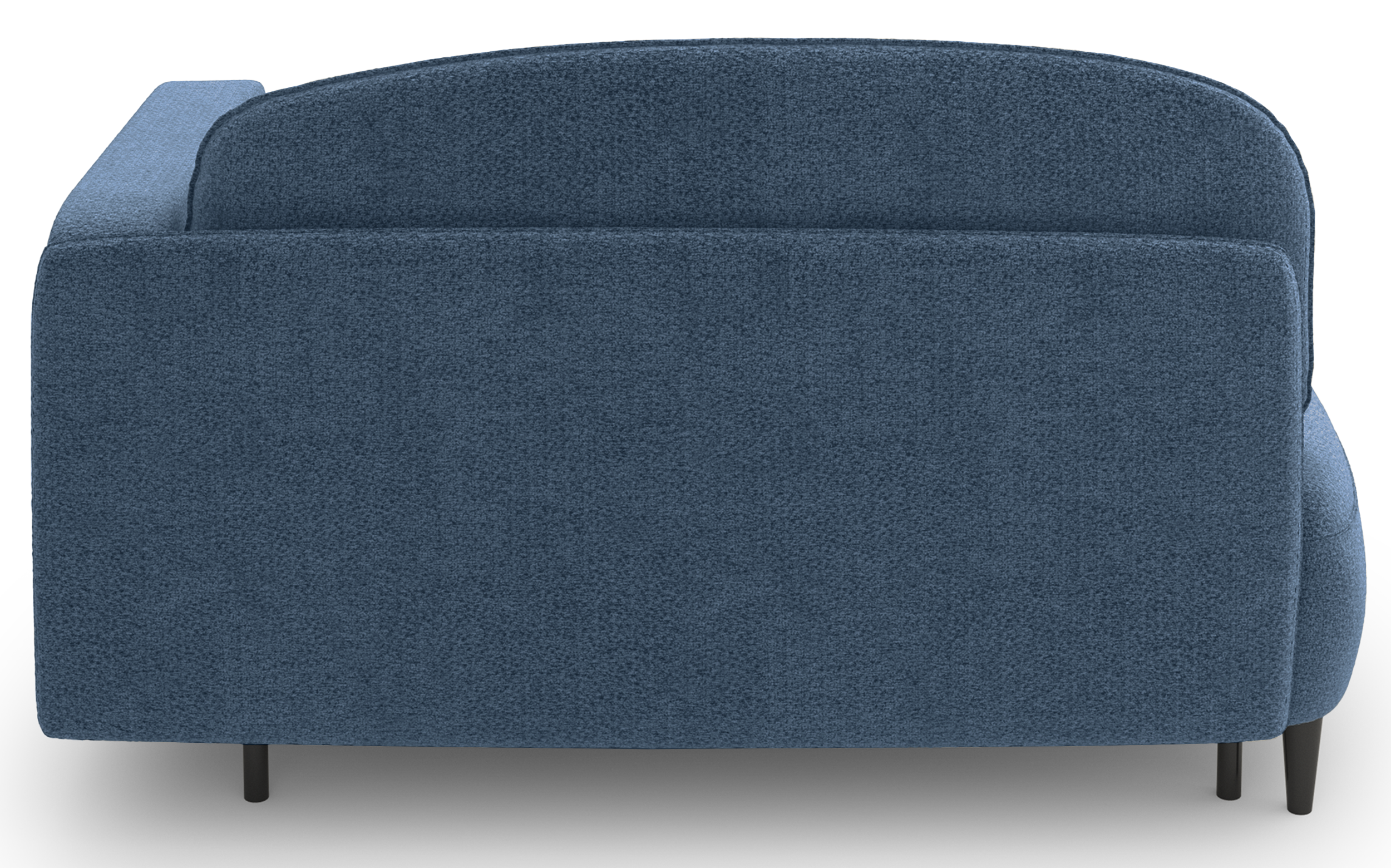 Ausziehbare Liege Pinkio linksseitig mit Stauraum, blaues Chenille