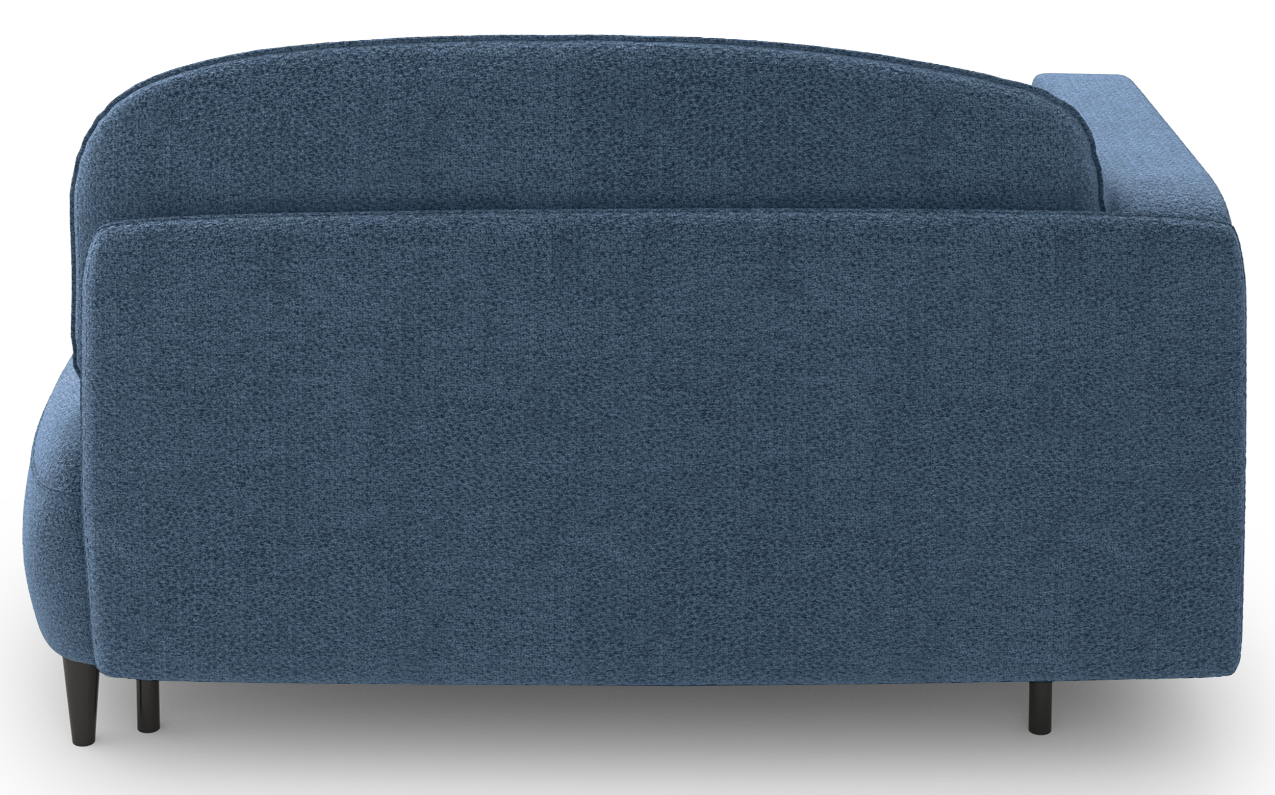 Rechtsseitiges ausklappbares Pinkio-Sofa mit Stauraum, blaues Chenille