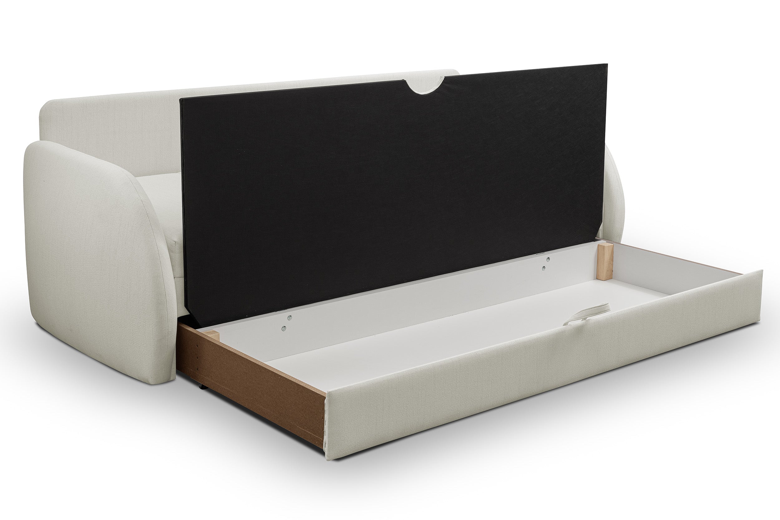 Drei-Sitzer-Schlafsofa Diego in Creme, Geflecht