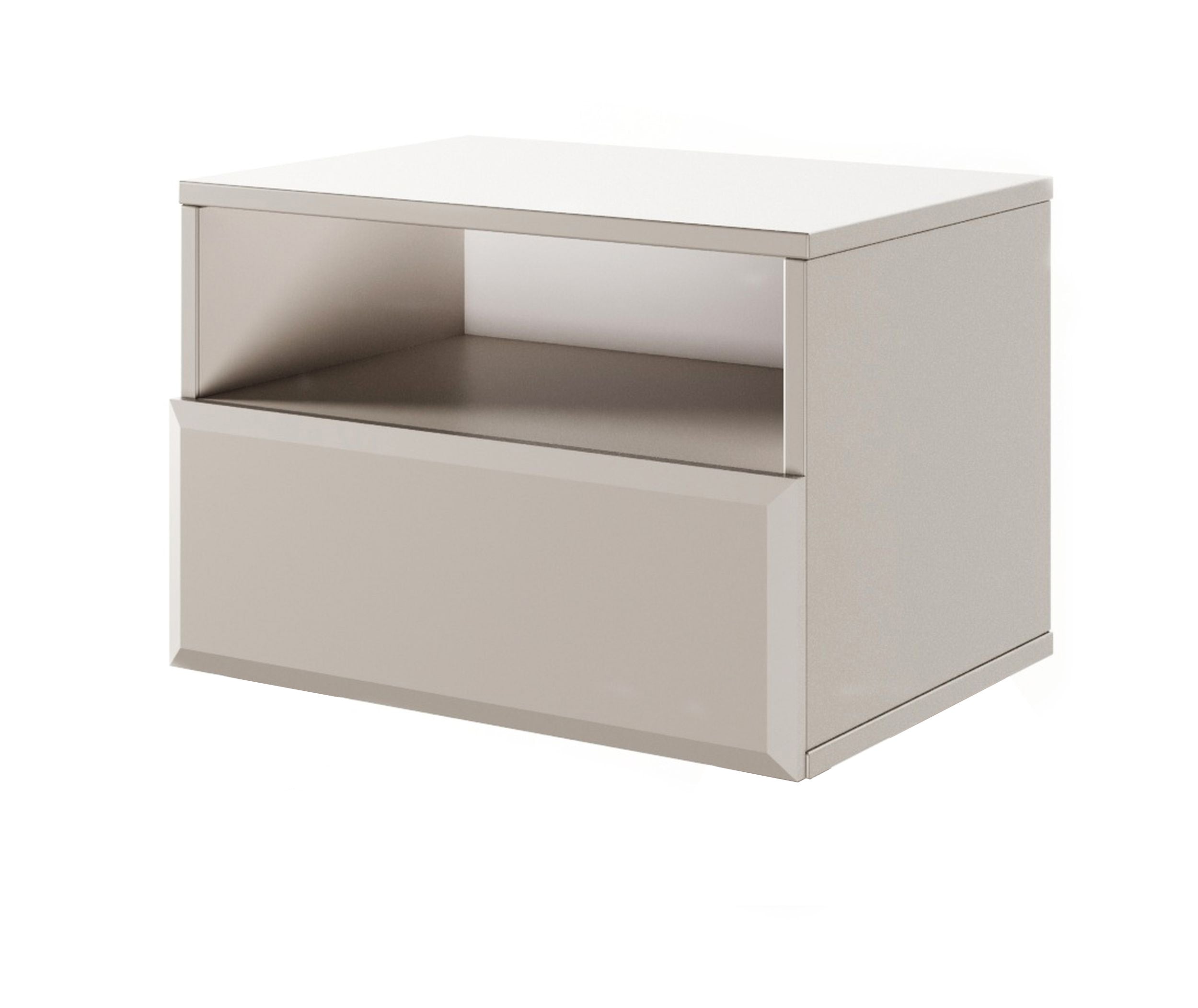 Hängender Nachttisch Chocolated mit Schublade und Fach, 54 cm, sandbeige