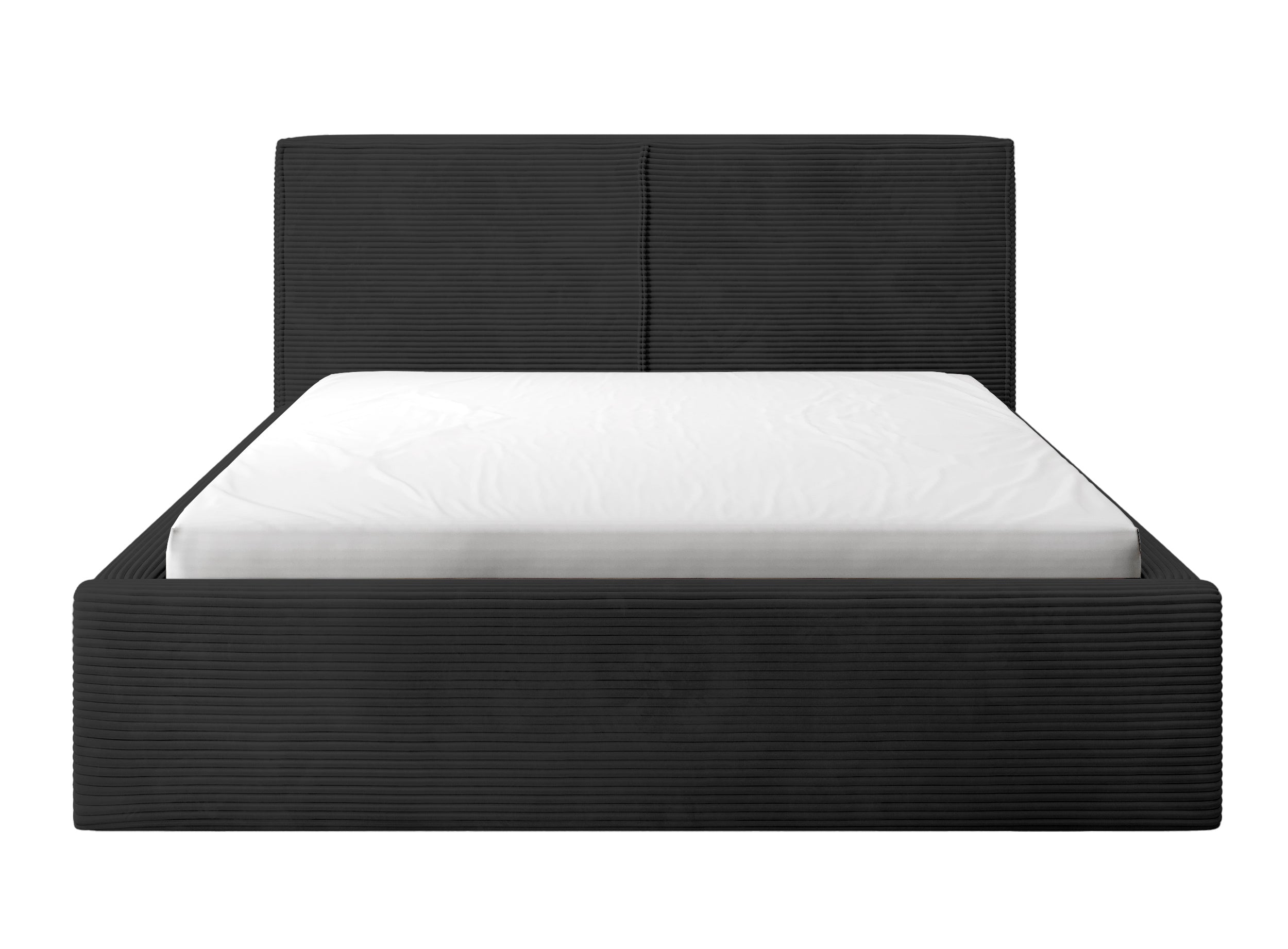 Polsterbett 180x200 cm Farese mit Stauraum und Gasdruckfeder, schwarz Cord