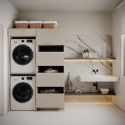 Zweikammer-Hängeschrank über der Waschmaschine Holv 68 cm Kaschmir