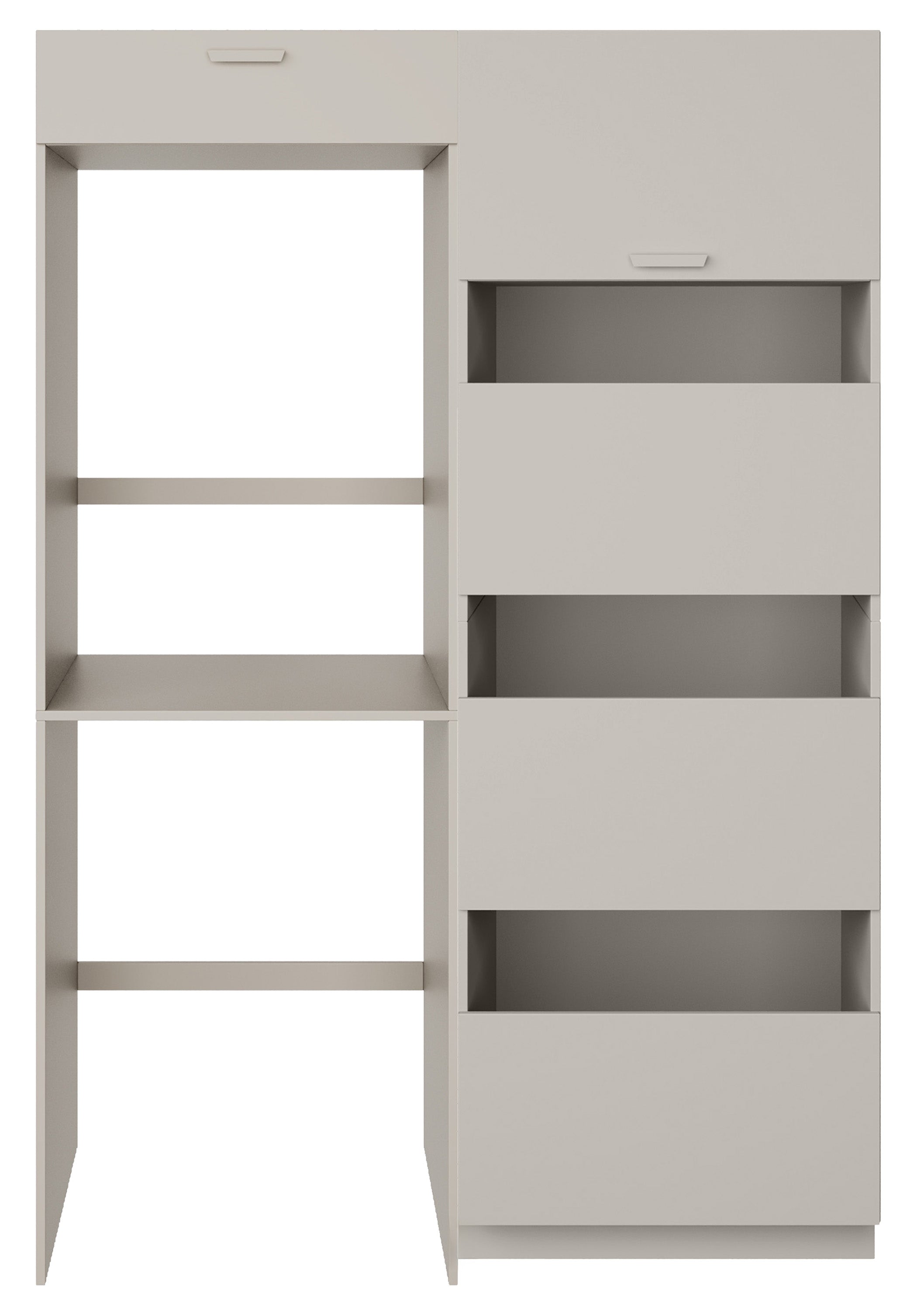 Badezimmermöbel-Set Holv mit zweikammerigem Schrank über der Waschmaschine, 135 cm, Kaschmir