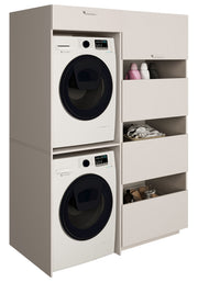 Badezimmermöbel-Set Holv mit zweikammerigem Schrank über der Waschmaschine, 135 cm, Kaschmir