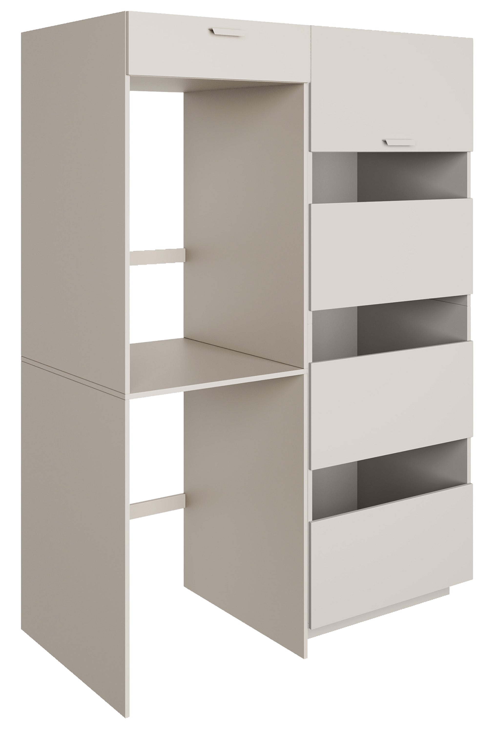 Badezimmermöbel-Set Holv mit zweikammerigem Schrank über der Waschmaschine, 135 cm, Kaschmir