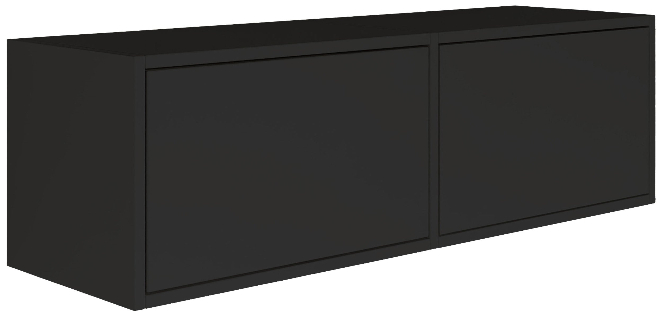 Hängender TV-Schrank Framme mit zwei Klappen, 100 cm, schwarz