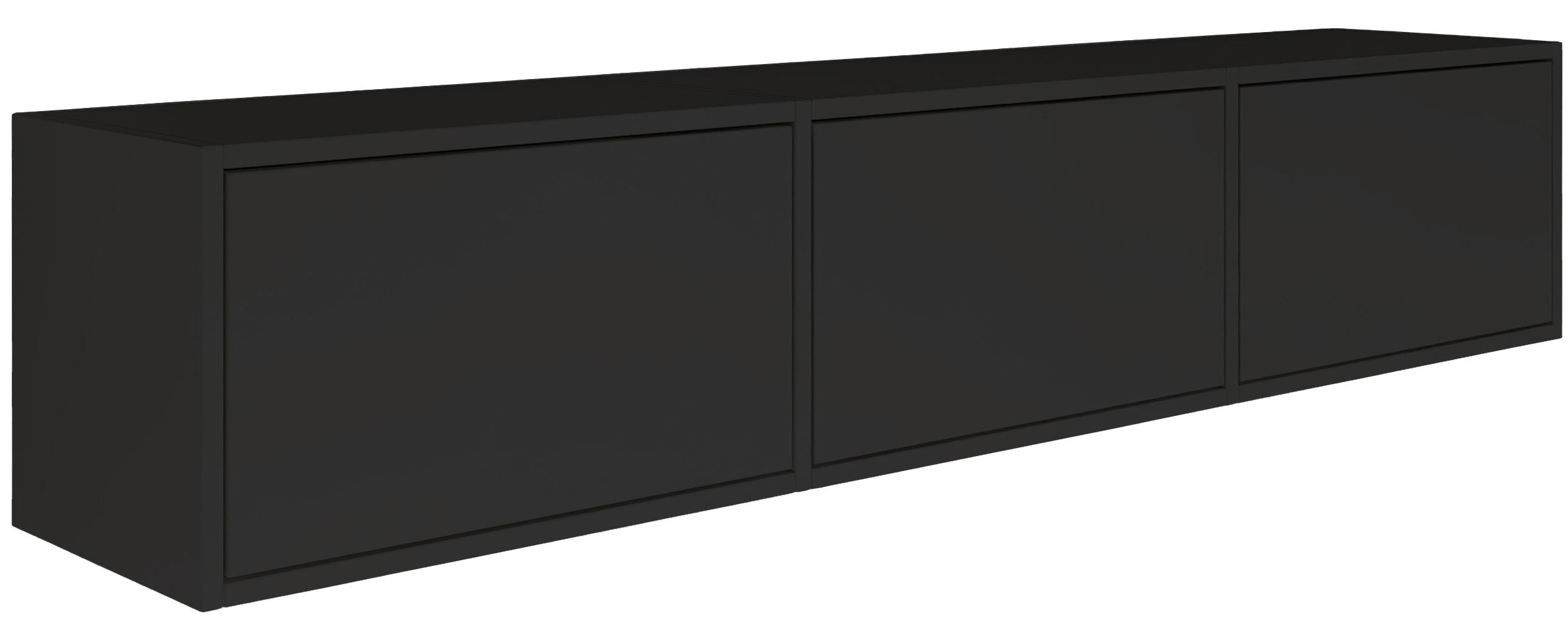 Hängender TV-Schrank Framme mit drei Klappen, 150 cm, schwarz