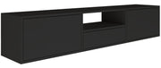 Hängender TV-Schrank Framme mit drei Klappen und Fach, 150 cm, schwarz