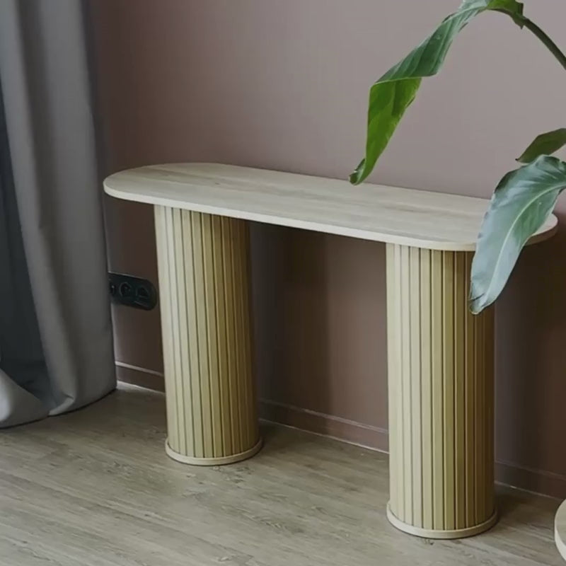 Video laden: Gativel Konsole 130 cm Lamellen natürliche Eiche