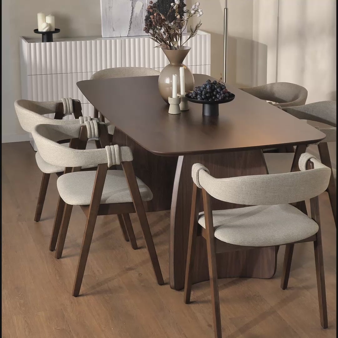 Video laden: Holzstuhl für das Esszimmer Inneles in natürlicher Eiche/beige